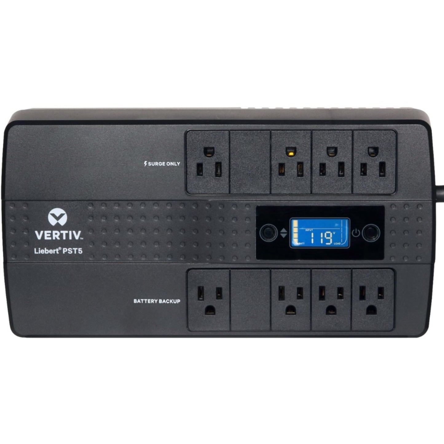Vertiv Liebert PST5 UPS - 660VA/400W 120V Standby Power, 8 Outlets, Battery Backup with Surge Protection, LCD Screen, Energy Star Certified, 3 Year Warranty, Free Shutdown Software (PST5-660MT120)