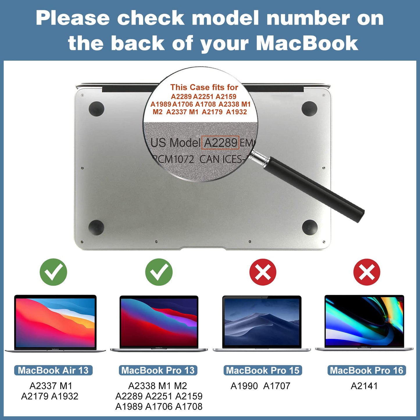 ProCase 2 Pack Tempered Glass Screen Protector for 13 Inch MacBook Air M1 Chip/MacBook Pro 13 M1 M2 Chip, 9H Screen Film Guard for Mac Air 13 (2020-2018)/ Mac Pro 13 (2022-2016)