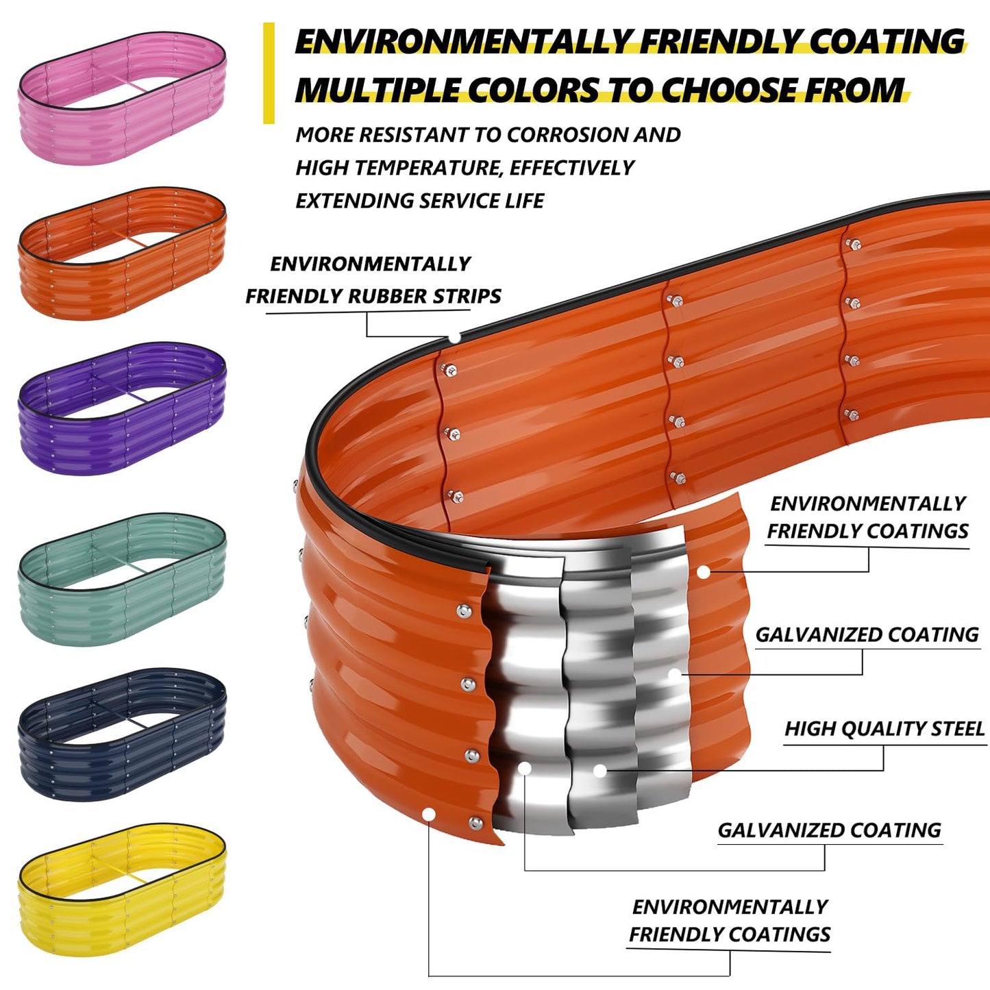Galvanized Metal Planter Round Raised Garden Bed Kit for Gardening Outdoor,2x2x1ft Grow Garden Box Raised Flower Bed,Round Galvanized Planter Outdoor Metal Fire Pit Ring