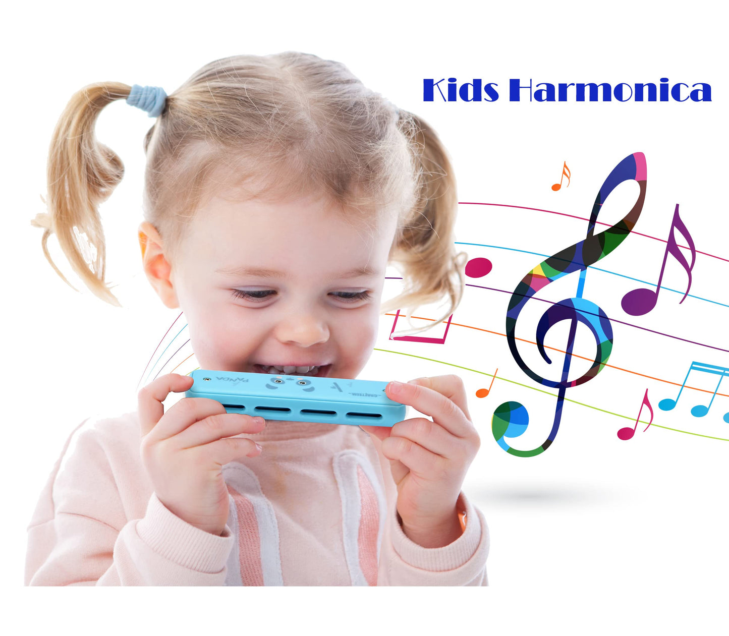 Crafteem Color Blues Harmonica, Key of C for Kids, Children, Toddler and Beginners,10 Hole 20 Tones Musical Instrument Toy Gift