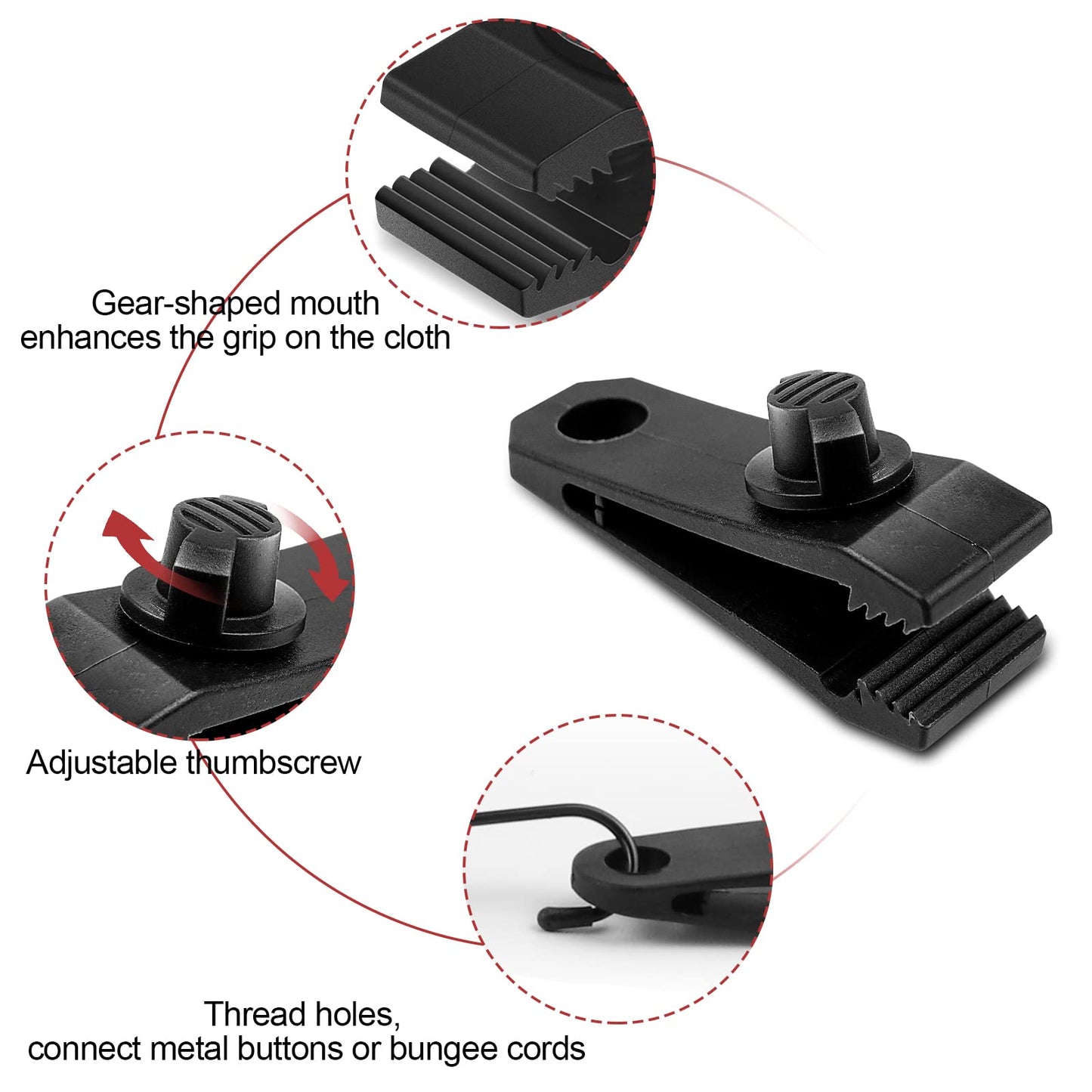 Tarp Clips Heavy Duty Lock Grip Clamps Thumb Screw Tent Clip Secures Tarps Awning Clamp Set for Camping Tarps Awnings Caravan Canopies Car Covers Swimming Pool Covers Boat Cover etc. (12)