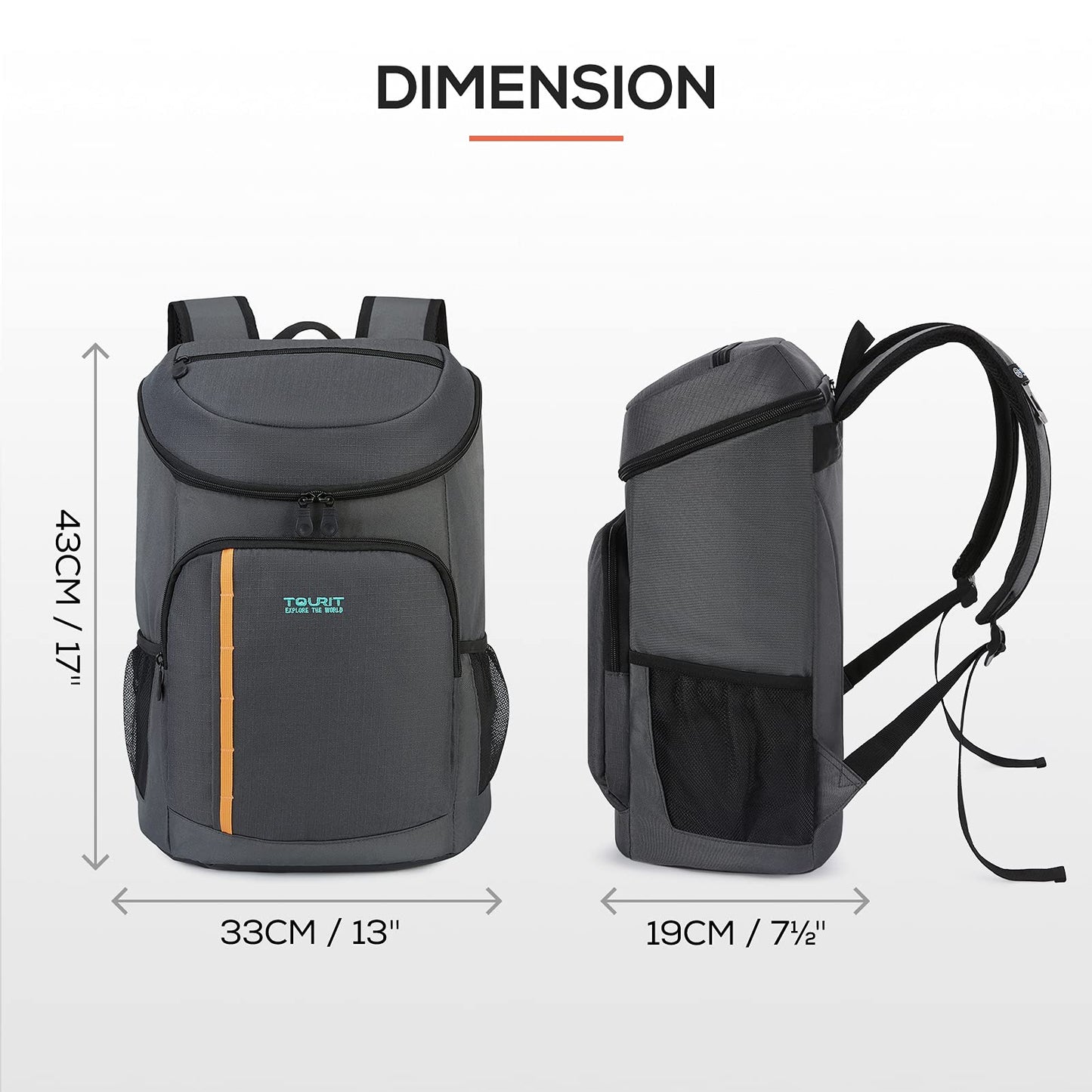 TOURIT Cooler Backpack 30 Cans Lightweight Insulated Backpack Cooler Leak-Proof for Men and Women