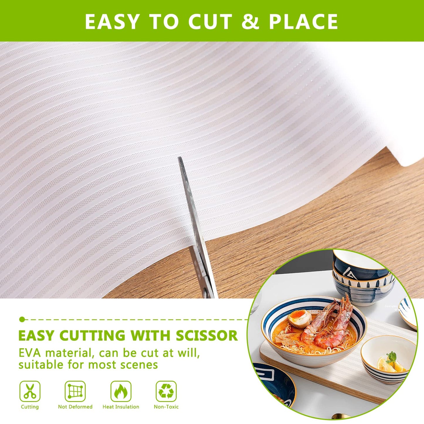 Shelf Liner Non Adhesive Refrigerator Mats Washable, No Odor Plastic Pantry Liners, Wire Shelf Paper & Drawer Liner for Cupboard,Kitchen Cabinets, Bathroom Shelves, Shoe Rack Transparent