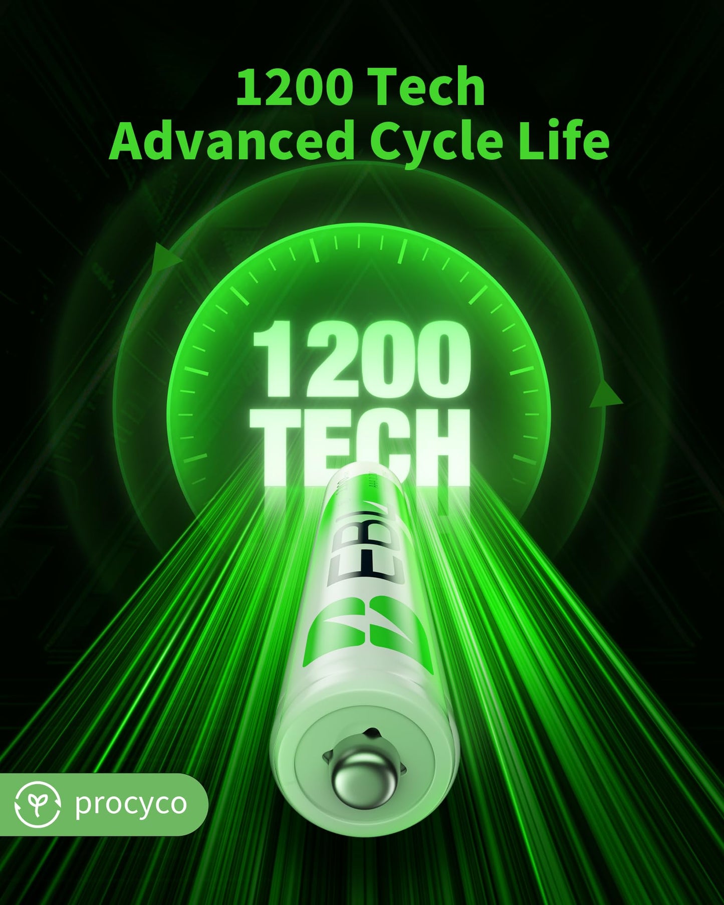 EBL 8 Pack AAA Ni-MH Rechargeable Batteries AAA Batteries ProCyco Technology (Typical 1100mAh, Minimum 1000mAh)