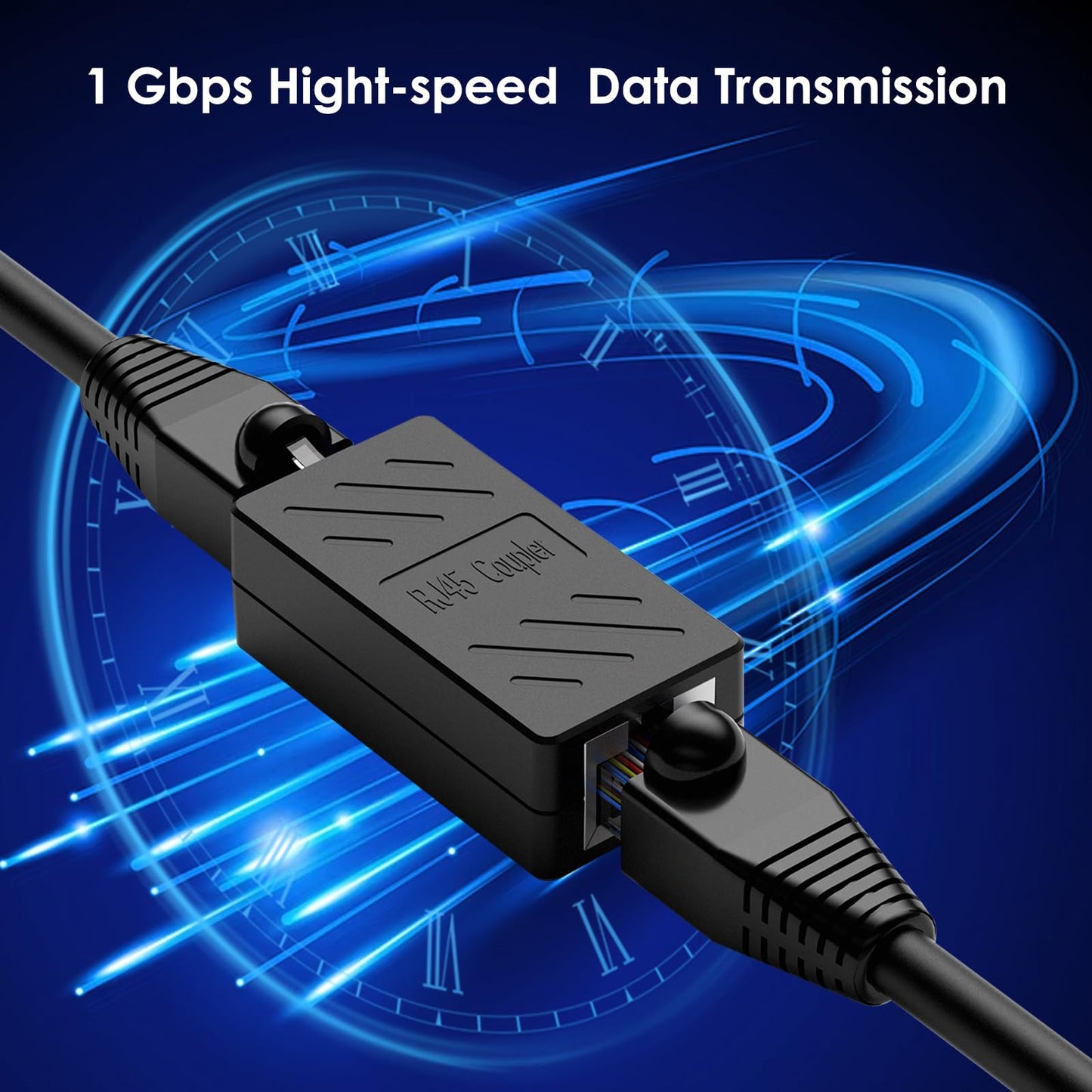 ZUZONG RJ45 Coupler Ethernet Coupler Inline Coupler for Cat8/ Cat7/ Cat6/ Cat5e/ Cat5 Ethernet Cable Extender Adapter for PC Router Modem PS5 Xbox Female to Female (6 Pack Black)