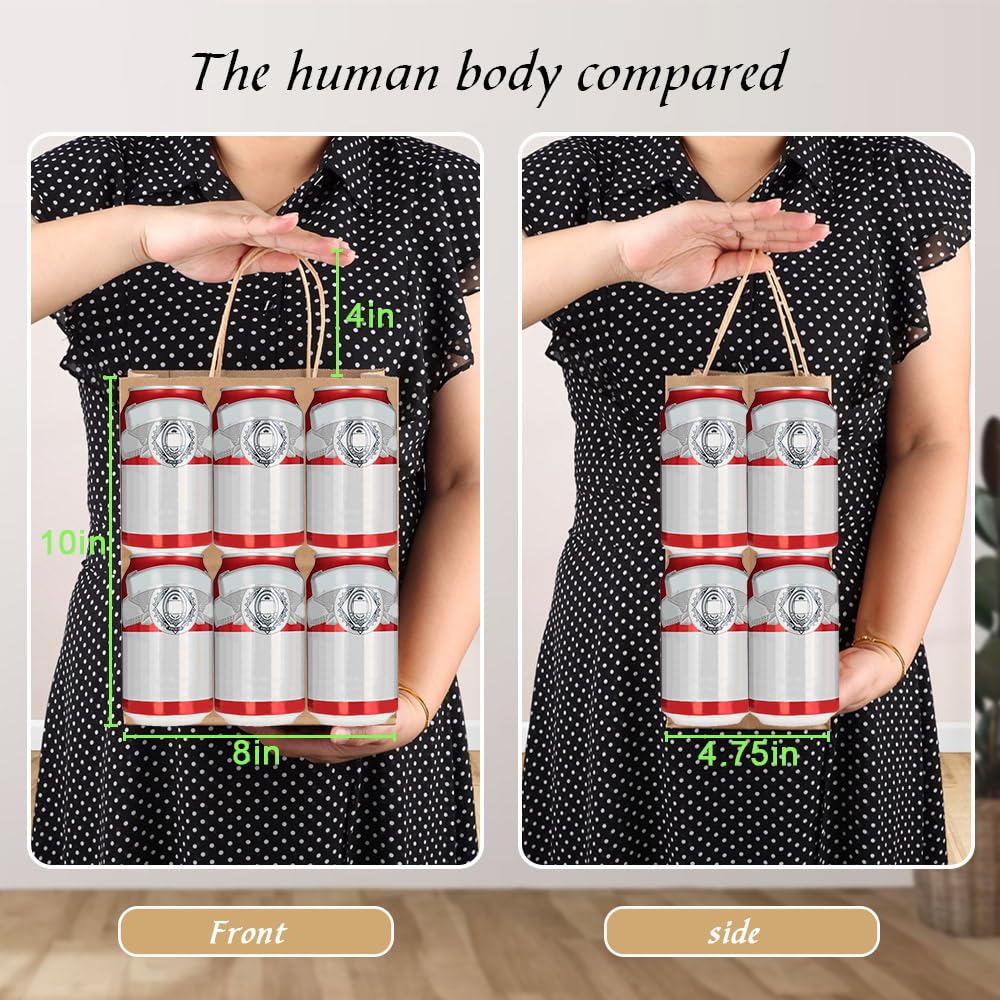 bagmad 100 Pack 8x4.75x10 Inch Plain Medium Paper Bags with Handles Bulk, Brown Kraft Craft Gift Bags, Grocery Shopping Retail Birthday Party Favors Wedding Sacks (Natural Brown, 100pcs)