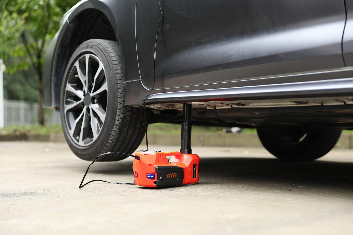 Trihelper Electric Car Jack 5 Ton 12V Floor Jack Hydraulic Jack Stand Car Lift Jack with Integrated Tire Pump for SUV Truck Sedan Vehicle Roadside Emergency Tire Change