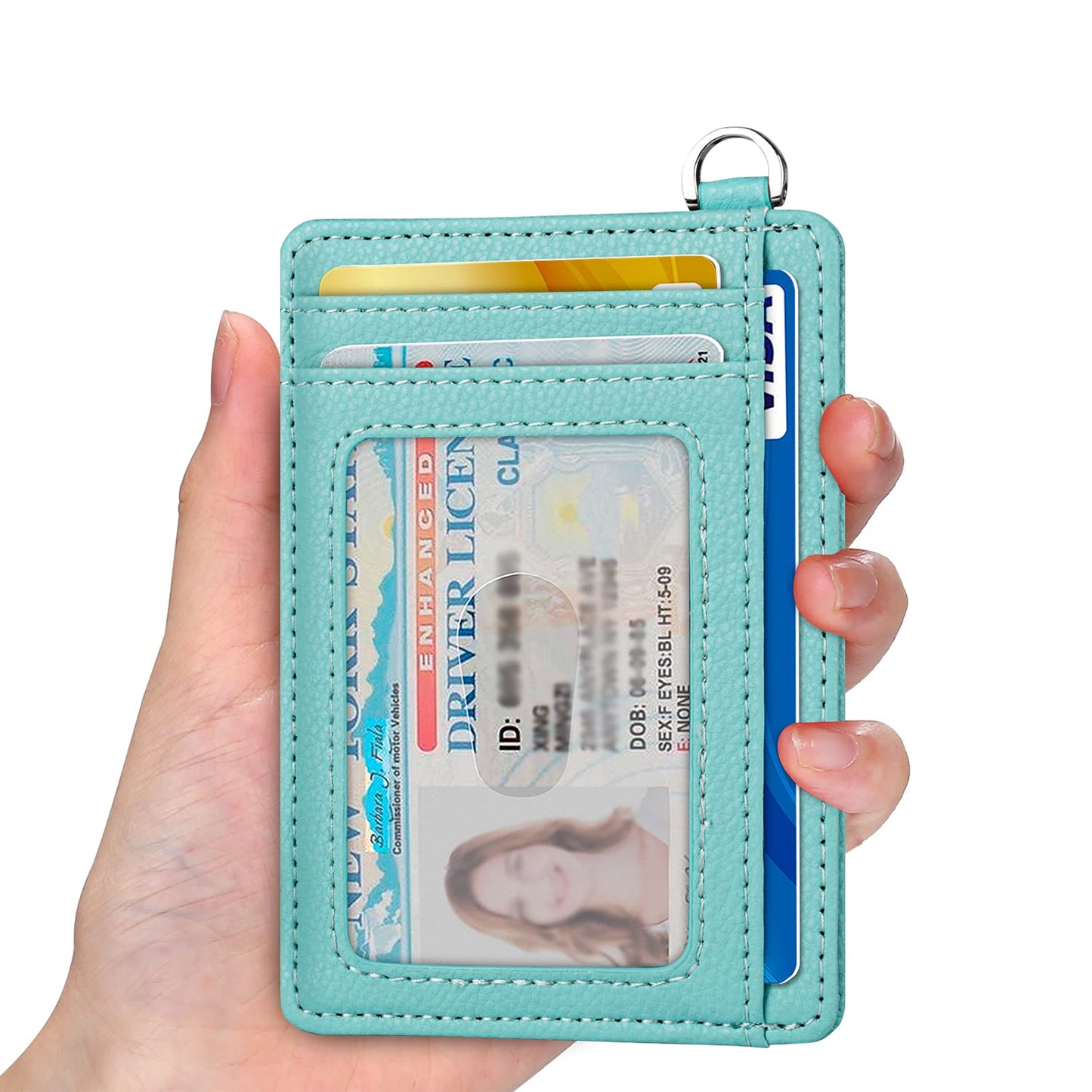 EcoVision Slim Minimalist Front Pocket Wallet, RFID Blocking Credit Card Holder Wallet with Detachable D-Shackle for Men Women