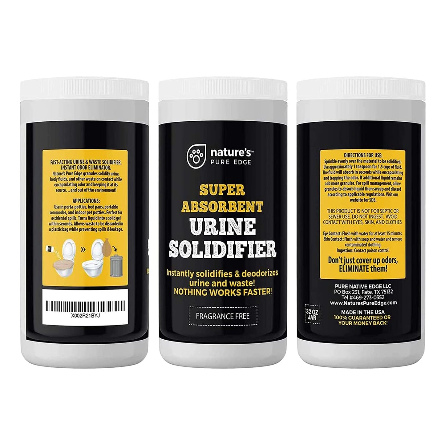 Super Absorbent Urine Solidifier & Poo Gel Odor Eliminator & Deodorizer for Portable Toilet, Camping Toilet, Porta Potty, Bedside Commode, Male Urinal & Pet Loo Solidifies Liquid in minutes (2 lbs)