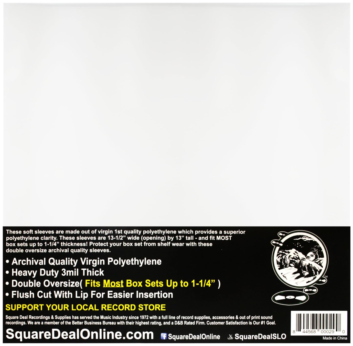(25-Pack) Double Oversized 12 Inch Vinyl Record Outer Sleeves – 3 Mil High-Clarity Virgin Polyethylene – Flush Cut with Lip for Easy Insertion – Archival Protection for Most Box Sets up to 1.25 Inch