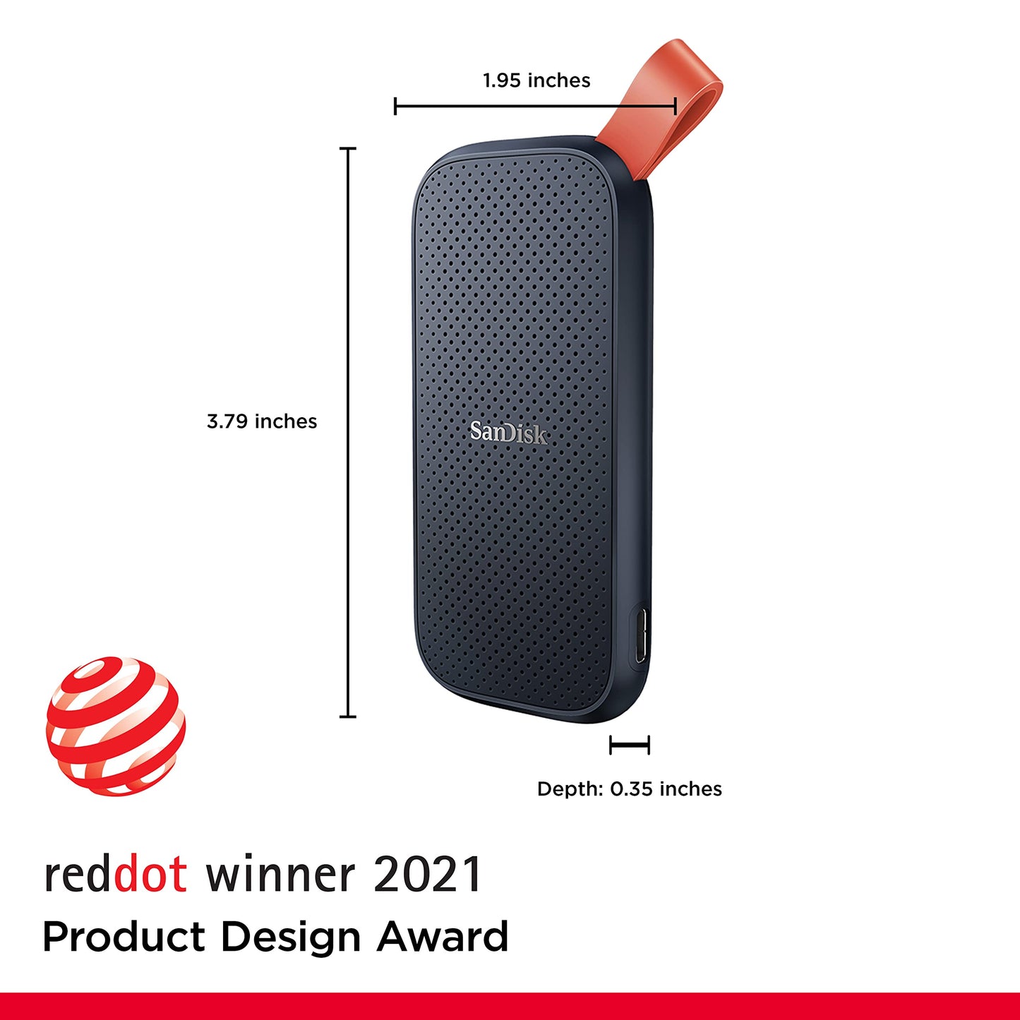 SanDisk 2TB Portable SSD - Up to 800MB/s, USB-C, USB 3.2 Gen 2, Updated Firmware - External Solid State Drive - SDSSDE30-2T00-G26