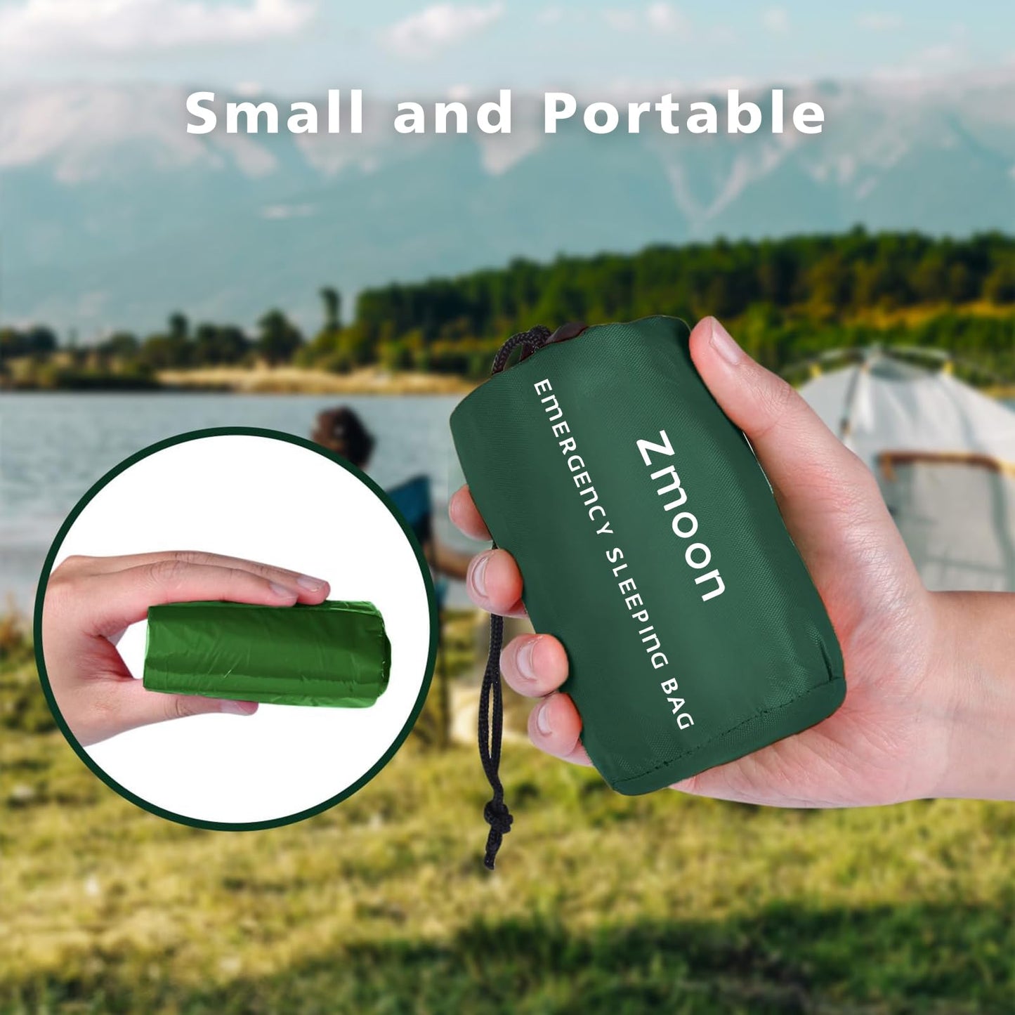 Zmoon Emergency Sleeping Bag Survival Bag, Portable Waterproof Thermal Bivy Sacks,Bivvy Bags,Camping Mylar Sleeping Bag Survival Gear Emergency Blankets Survival Shelter (2)