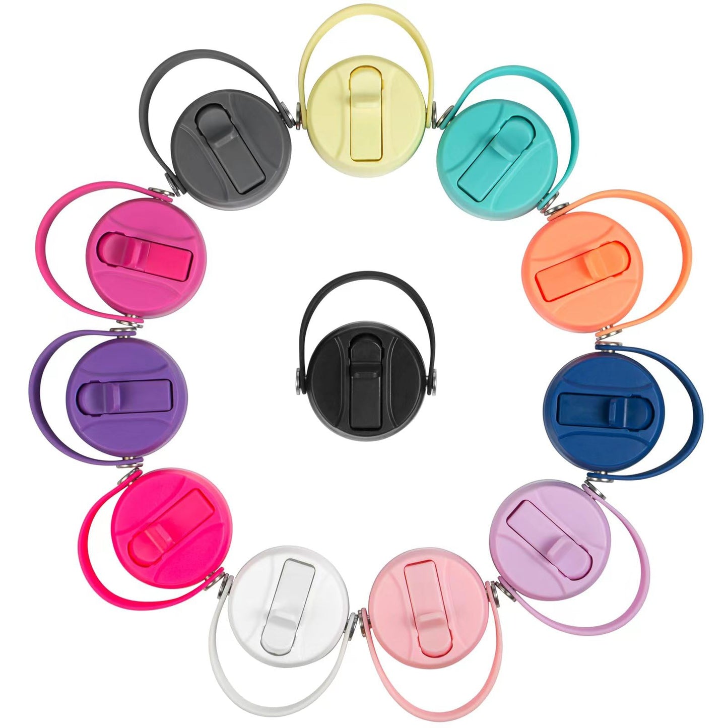 Straw Lid for Hydroflask | Lids with Straw for Hydro Flask 12 16 18 20 32 40 oz Wide Mouth Bottles | Replacement Cap Water Bottle Accessories | Black BPA-Free Sip Top