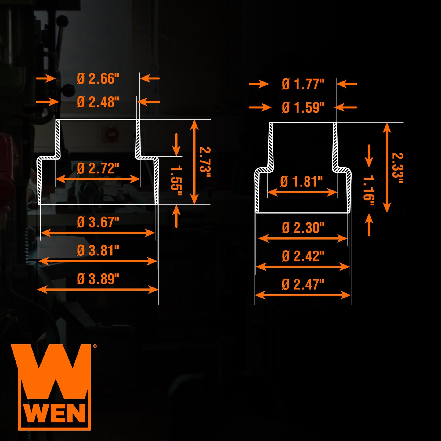 WEN 5-Step Modular Dust Hose Reducer and Adapter Set (DCA014)