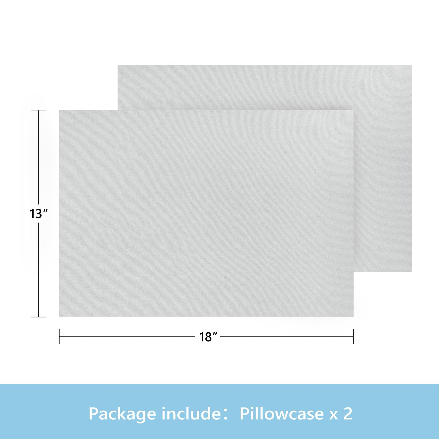 TILLYOU Toddler Pillowcase 2 Pack with Envelope Closure,13" x 18" Silky Soft Microfiber Travel Pillow Case Kids Pillowcases for Boys and Girls,Gray