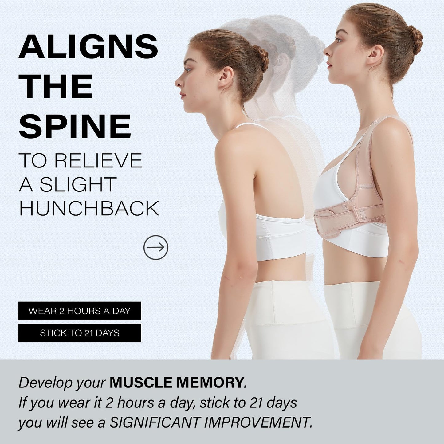 SHAPERKY Posture Corrector for Women and Men: Adjustable & Breathable Upper Back Brace - Posture Support for Sitting Work & Daily Use (Small/Medium)