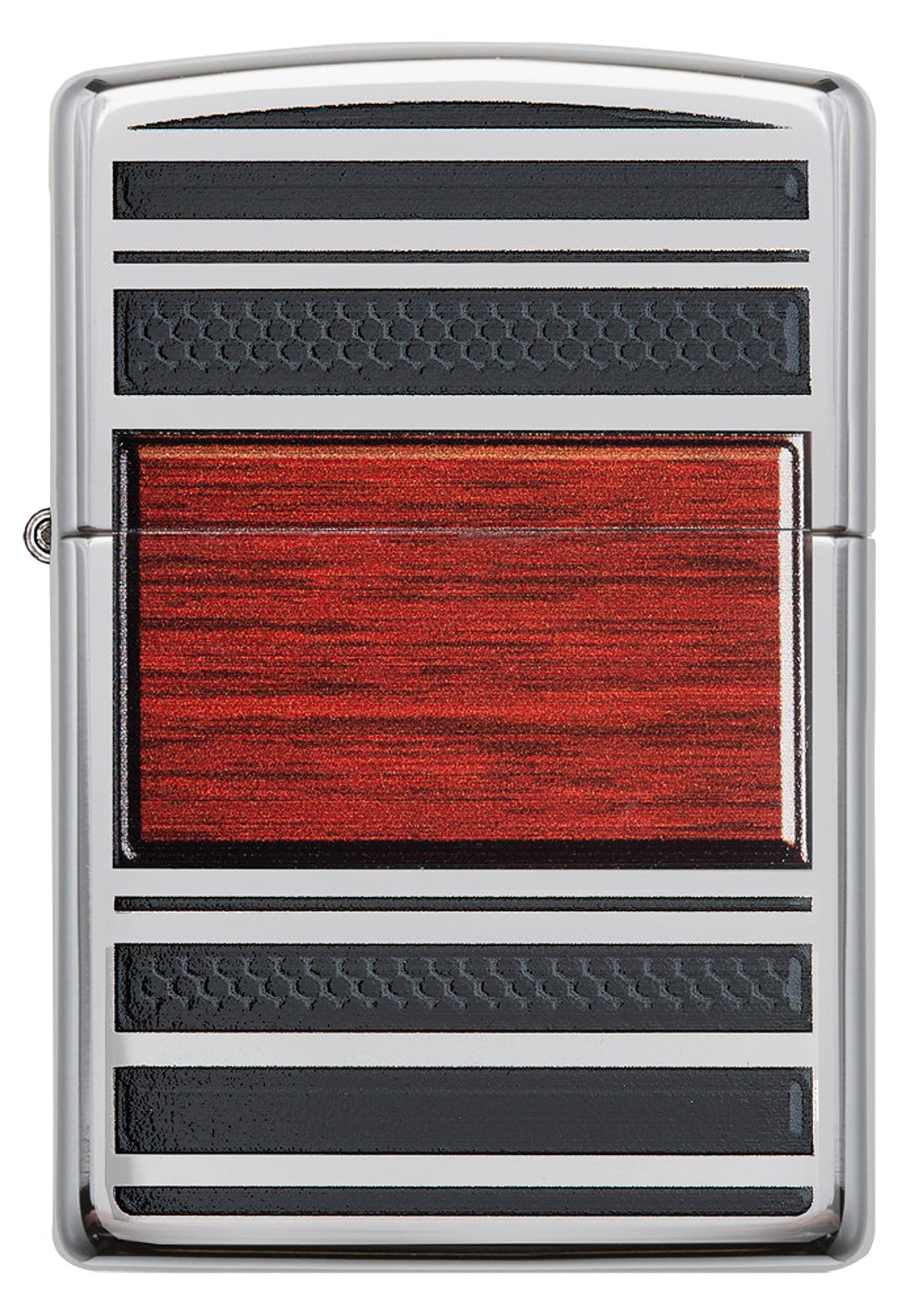 Zippo Wood Grain High Polish Chrome Pipe Pocket Lighter