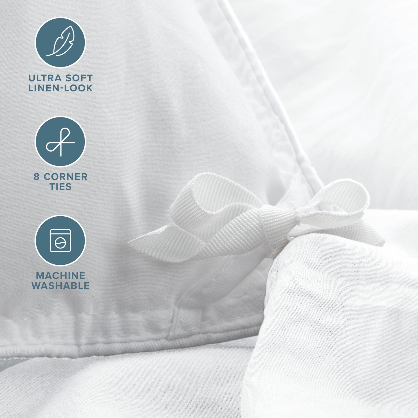 Bare Home Microfiber Duvet Cover Set - Ultra Soft Washed Microfiber - Twin/Twin Extra Long - Linen-Like Look - Easy Care - Breathable Fabric - Our Softest Duvet Cover Set (Twin/Twin XL, White)