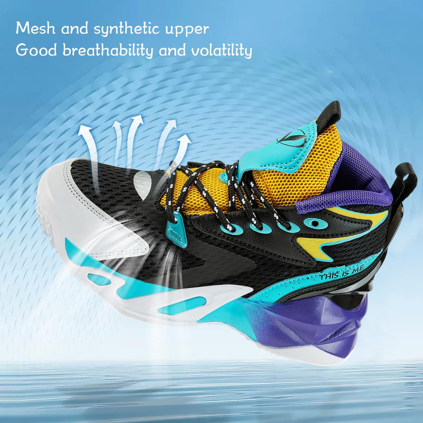 VITUOFLY Kids Basketball Shoes Boys Basketball Sneakers Girls Mid Top School Hoops Shoes Non-Slip Outdoor Sports Running Gym Little Kid Size 1