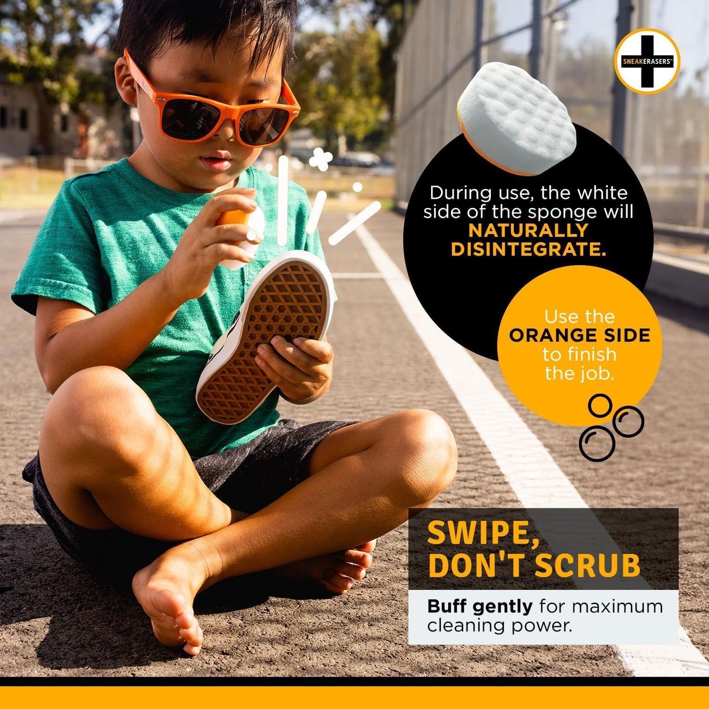 SneakERASERS Sole & Sneaker Cleaner, Premium Shoe Cleaner for Sneakers, Dual-Sided Sponges, Effective for Tennis Shoes & Women Men Sneakers, Gentle Rub Design Cleaner Kit, 10 Pack