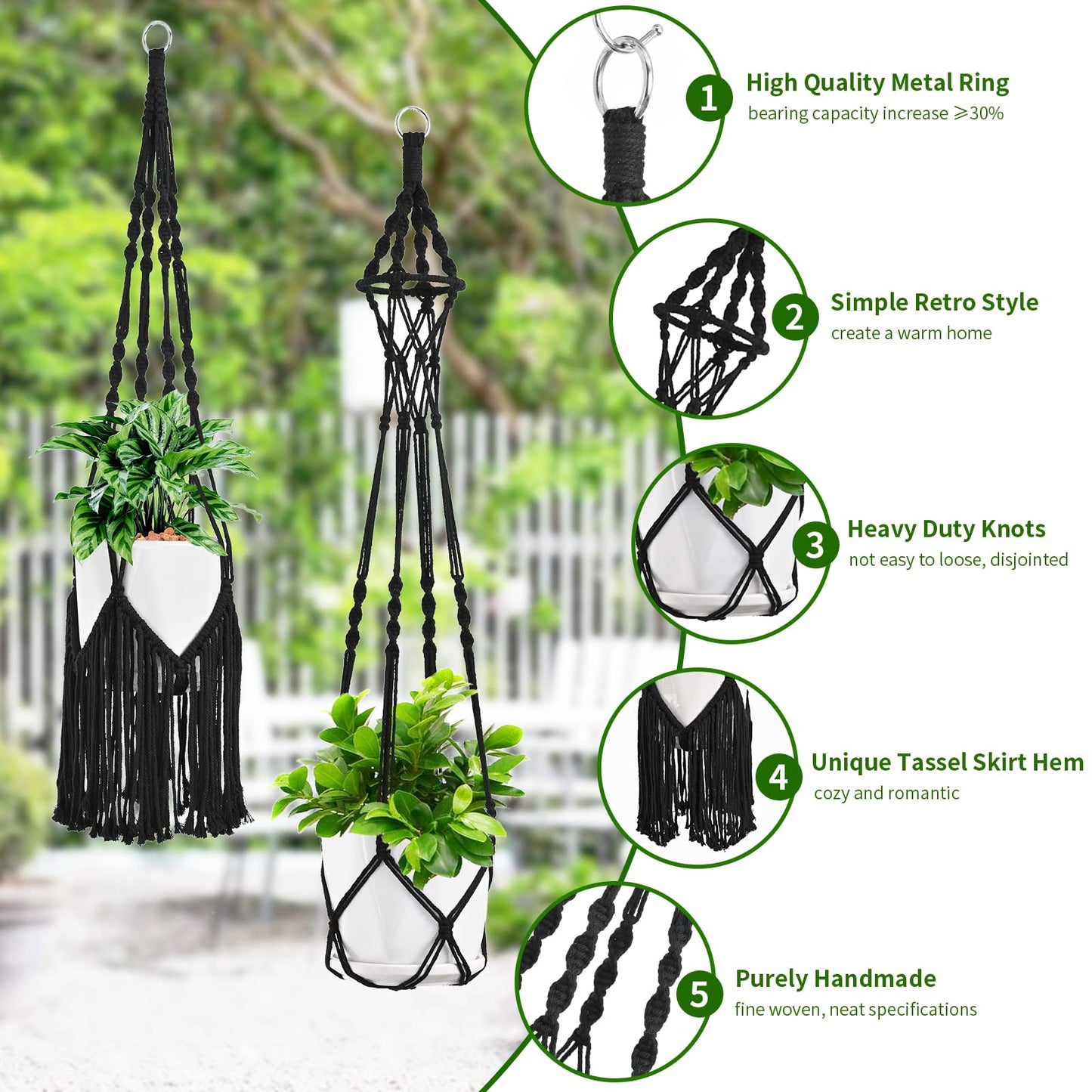 SFENNGPET Macrame Plant Hangers, 6Pack Hanging Planters for Indoor Plants w/ 6 Set Hangers Kit Handmade Macromay Plant Hangers Indoor Flower Pots Holder Stand for Boho Home Décor (POTS NOT Included)