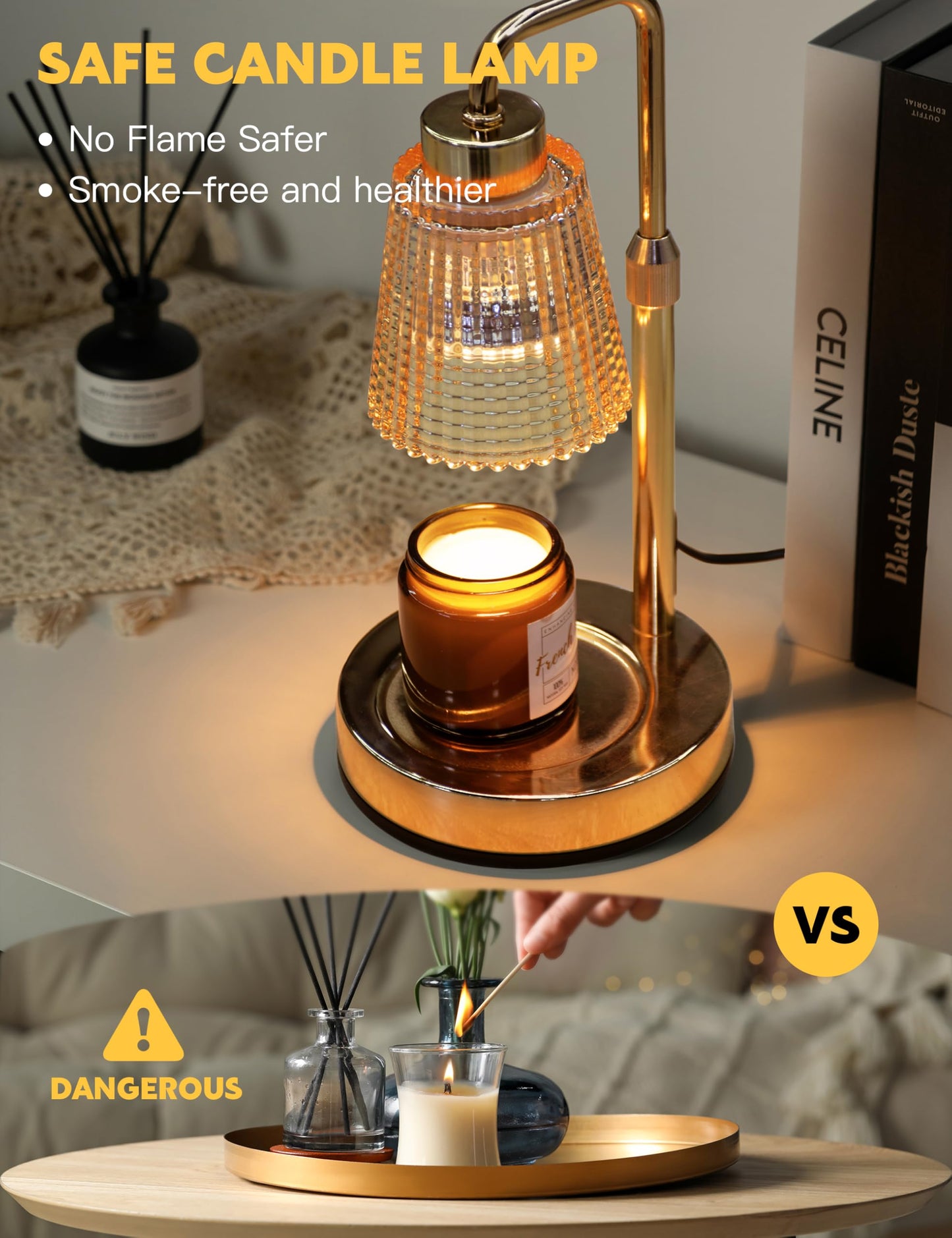 GODONLIF Candle Warmer Lamp with Timer Dimmable, Birthday Gifts for Women Mom, House Warming Gifts New Home Decor, Wax Melt Warmer for Jar Candles with 2 Bulbs