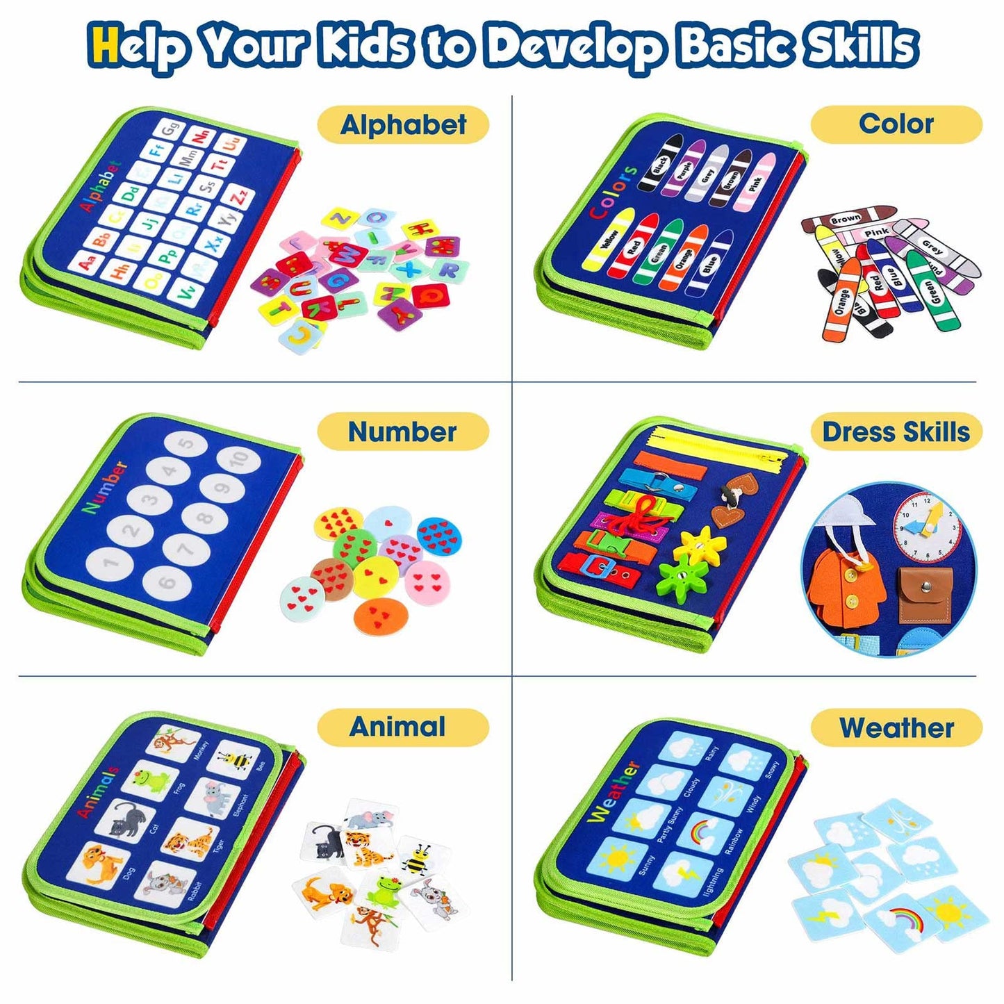 Winblo Toddler Busy Board - Montessori Toys for Toddler Boy Birthday Gift, Educational Learning Sensory Busy Book for Toddler Boys, Toddlers Activities Travel Toys for Airplane Car