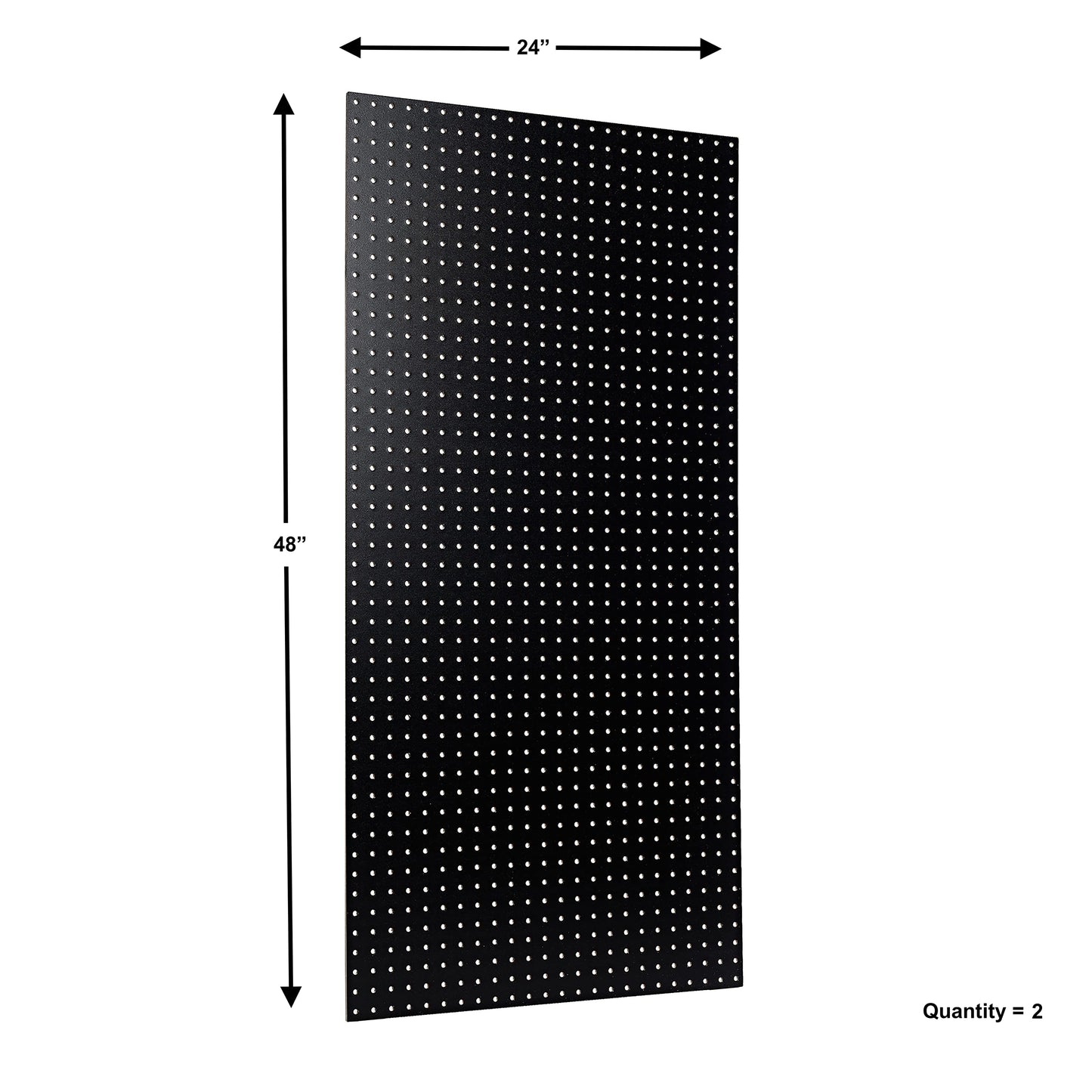 Triton Products High Density Fiberboards - Set of 2 Pegboard Wall Panels for Garage Storage and Organization, 24" x 48" (Black)