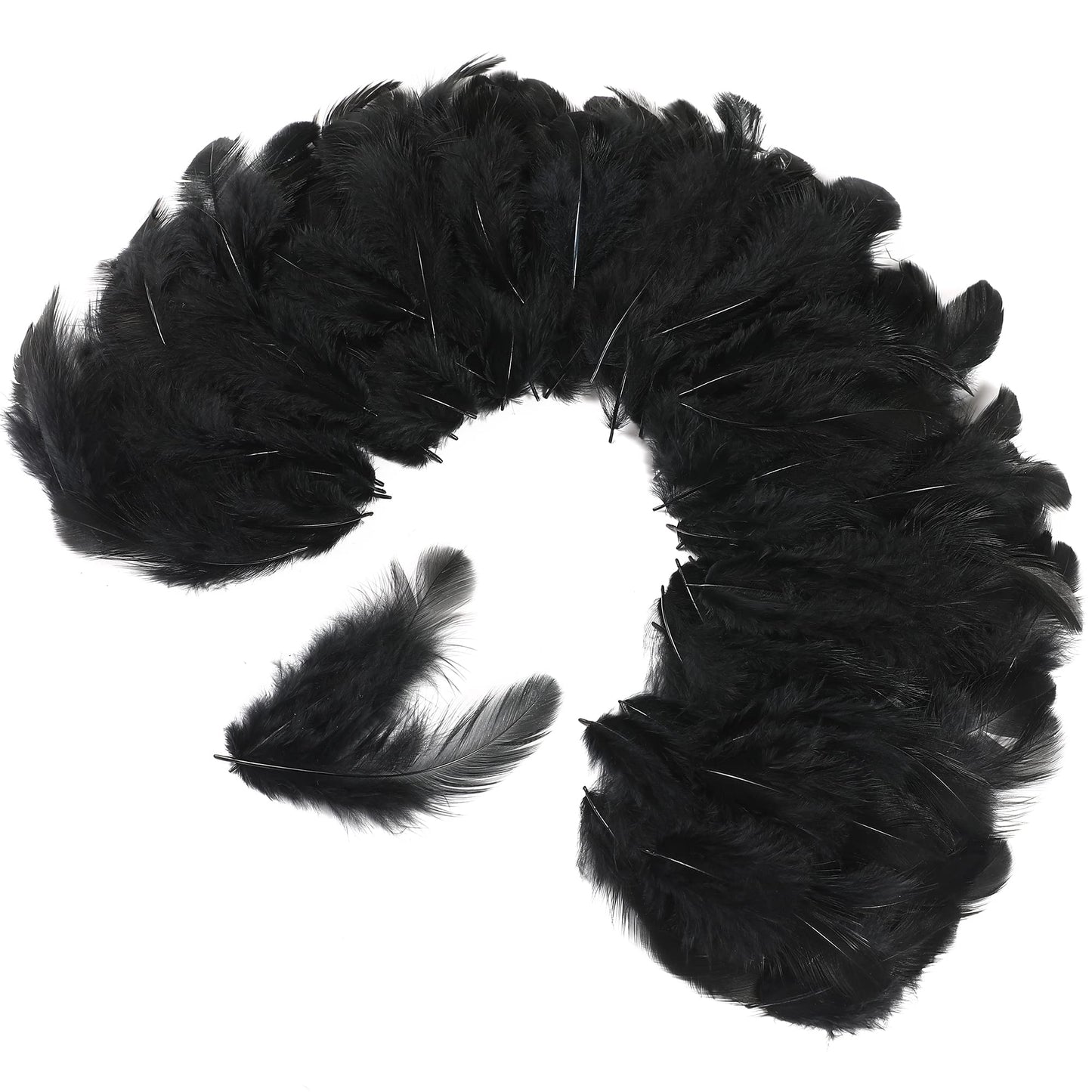 Soarer Black Craft Feathers Bulk - 300pcs 3-5inch Natural Feathers for Wedding Home,Dream Catcher Supplies,DIY Crafts and Halloween Holiday Party(Black)