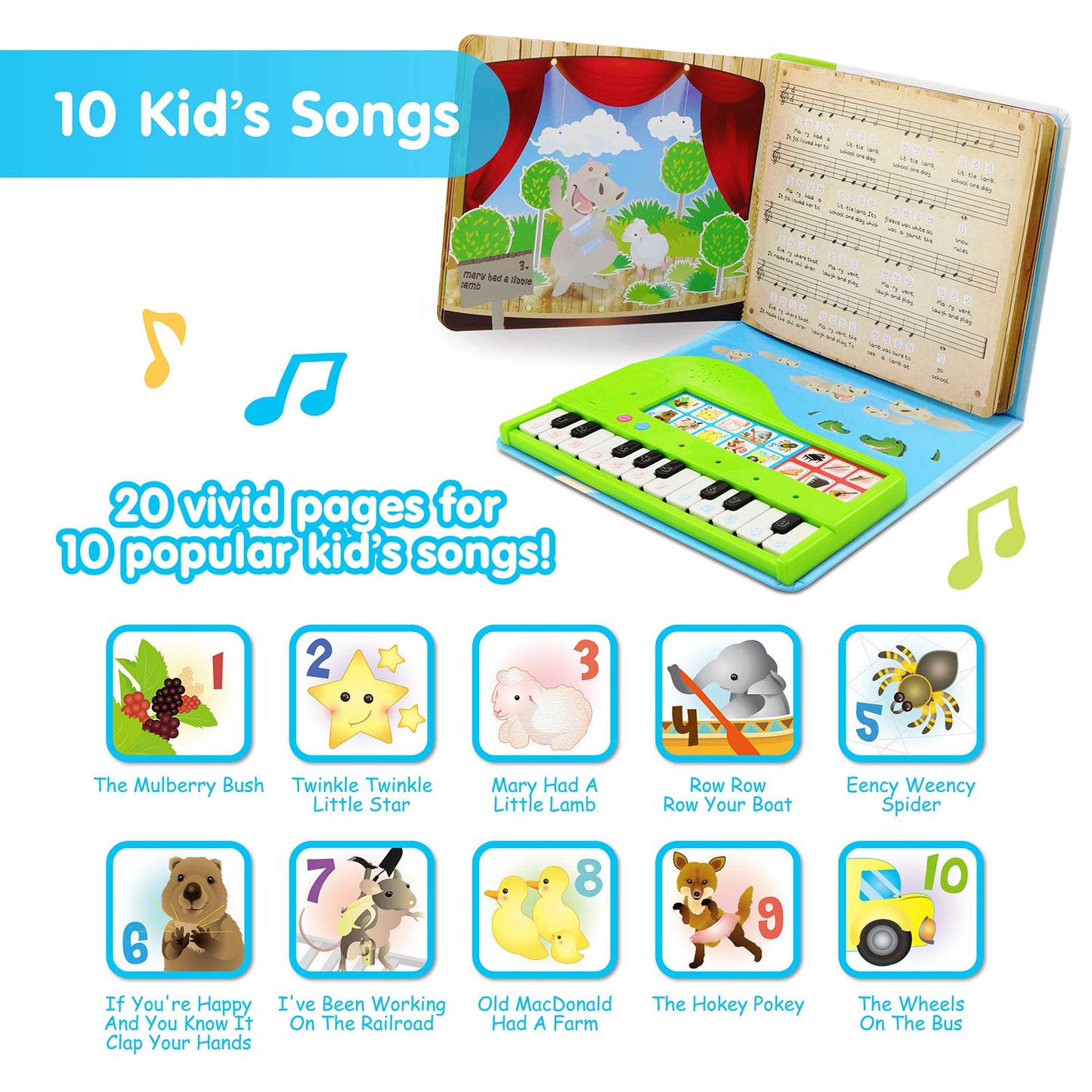 BEST LEARNING My First Piano Book - Educational Musical Toy for Toddlers Kids Ages 3-5 Years - Ideal 3, 4 Year Old Boy or Girl Birthday Present