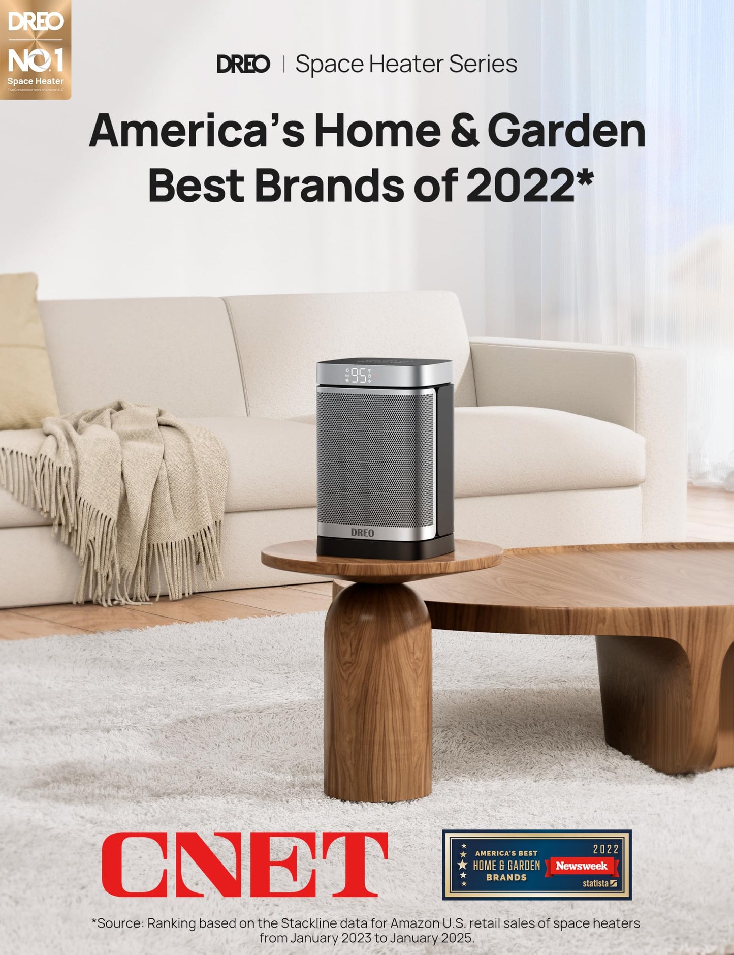 Dreo Space Heater, 1500W Portable Electric Heaters for Indoor Use, PTC Ceramic Heater for Office with Remote, Thermostat, 70°Oscillation, 12H Timer, 5 Modes, Safe Quiet Room Heater for Bedroom