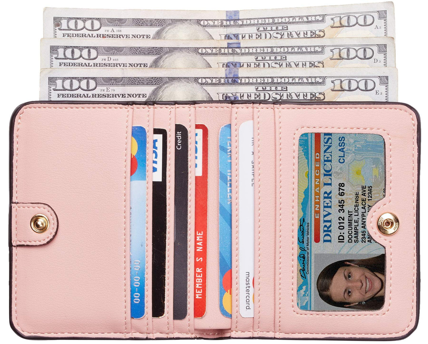 Toughergun Wallet Women Rfid Blocking Small Compact Bifold Luxury Leather Pocket Wallet Ladies Mini Purse with ID Window