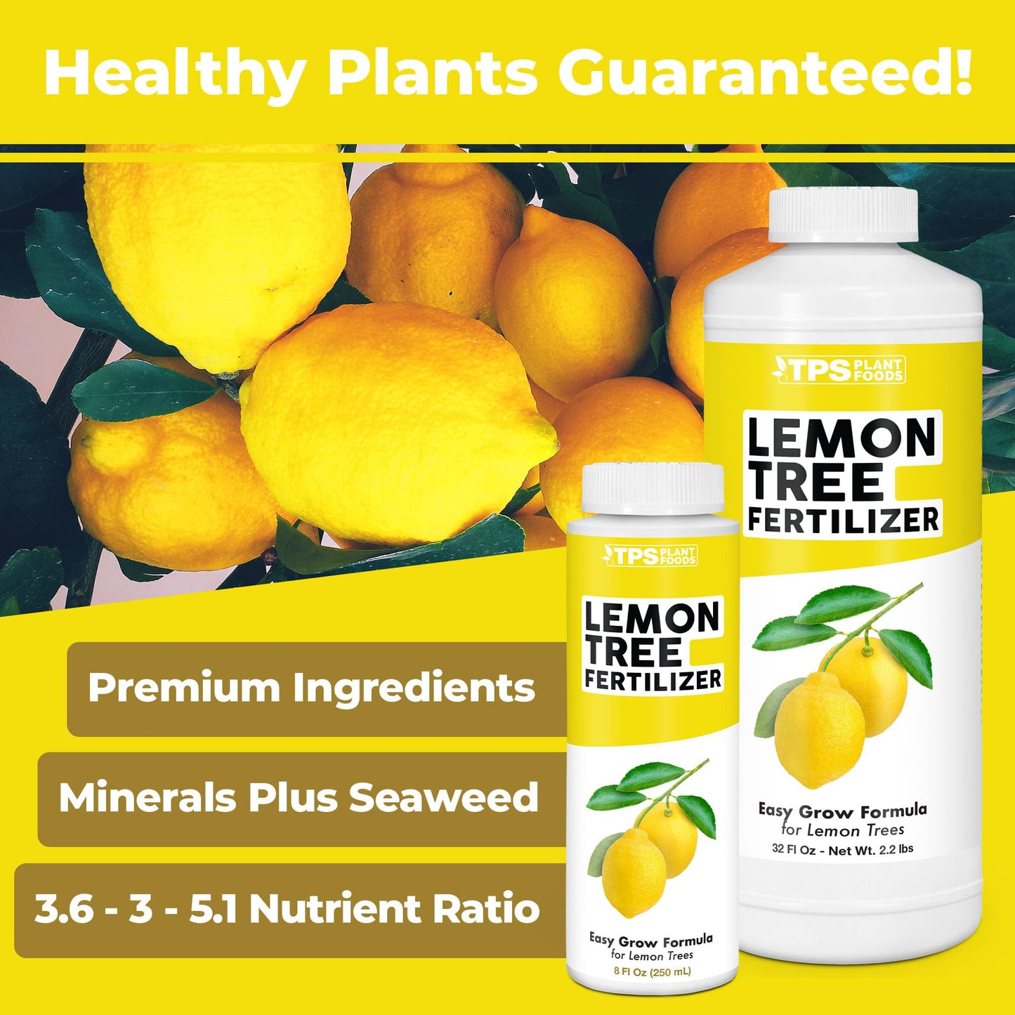 TPS NUTRIENTS Lemon Tree Fertilizer for Lemon Trees and Citrus, Liquid Plant Food, 32 oz (1 Quart)