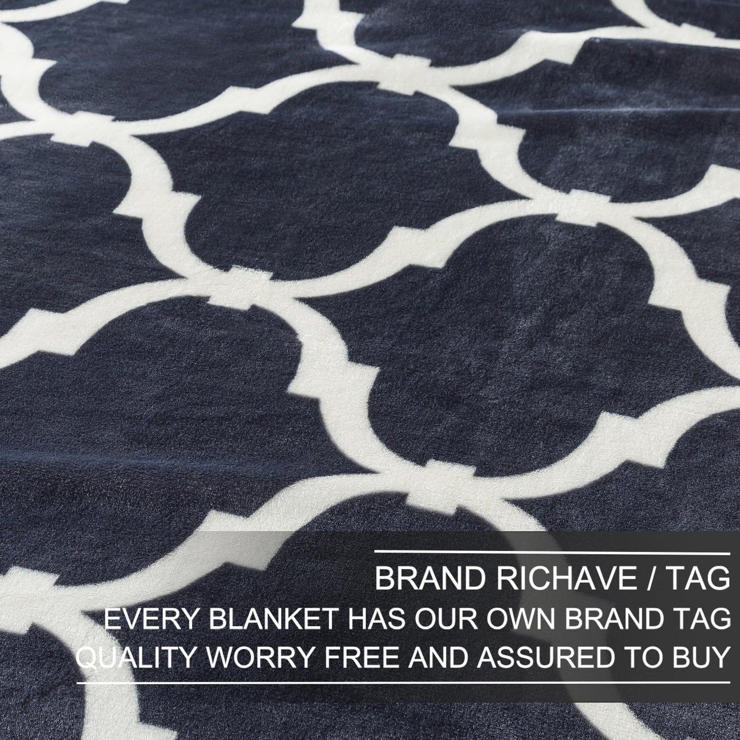 Richave Gray Pattern Twin Size Blanket,Premium Lightweight Anti-Static 66x90 Inches Throw Blankets for Twin/Twin XL Extra Long Bed,Couch, Sofa, Chair, Camping, Picnic,Grey and White