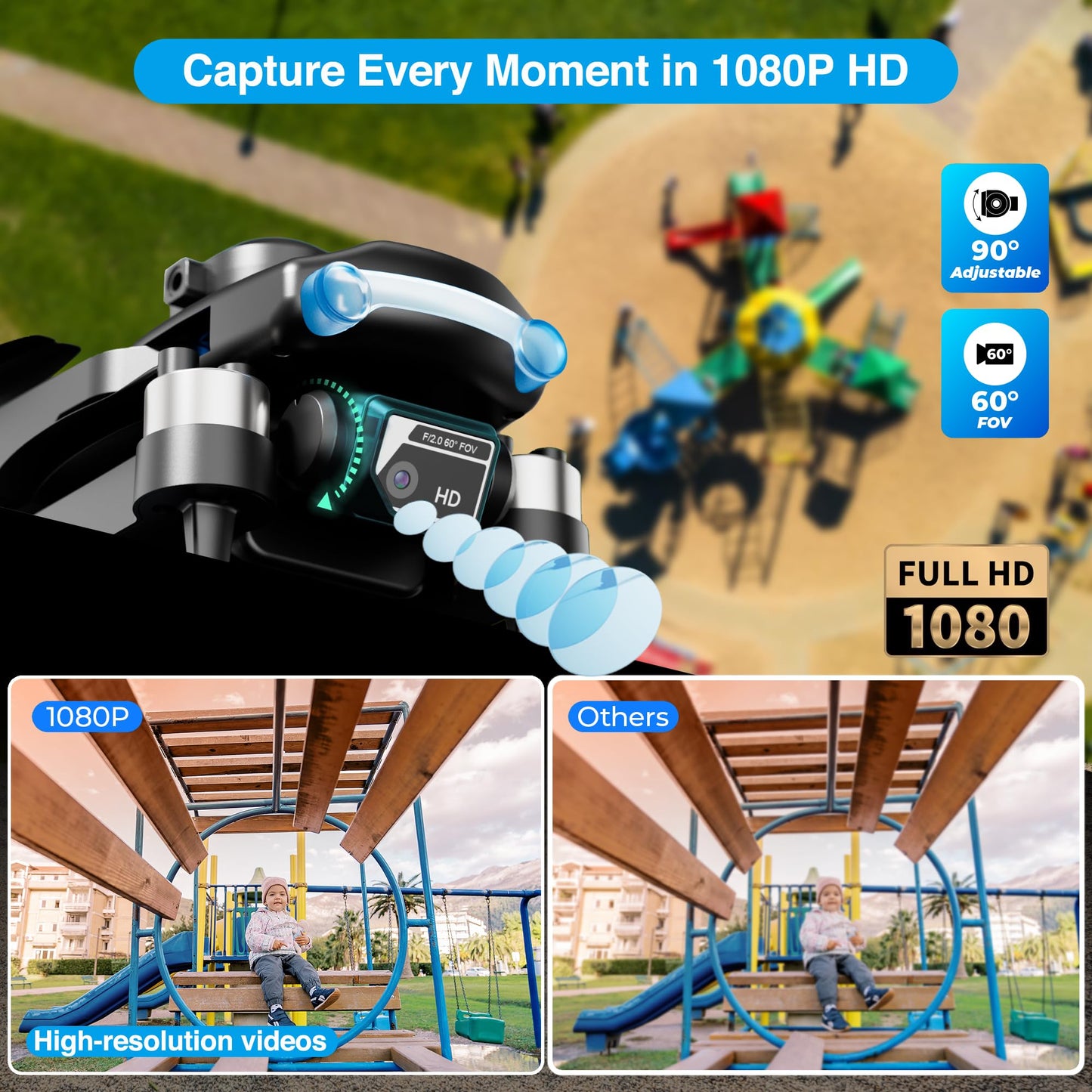 Contixo F19 Drone With 1080p HD FPV Camera, 20 Min Flight 360° Flips Brushless Motor RC Quadcopter With Altitude Hold, Obstacle Avoidance, Follow Me For Novice Beginner's Kids And Adults, 2 Batteries
