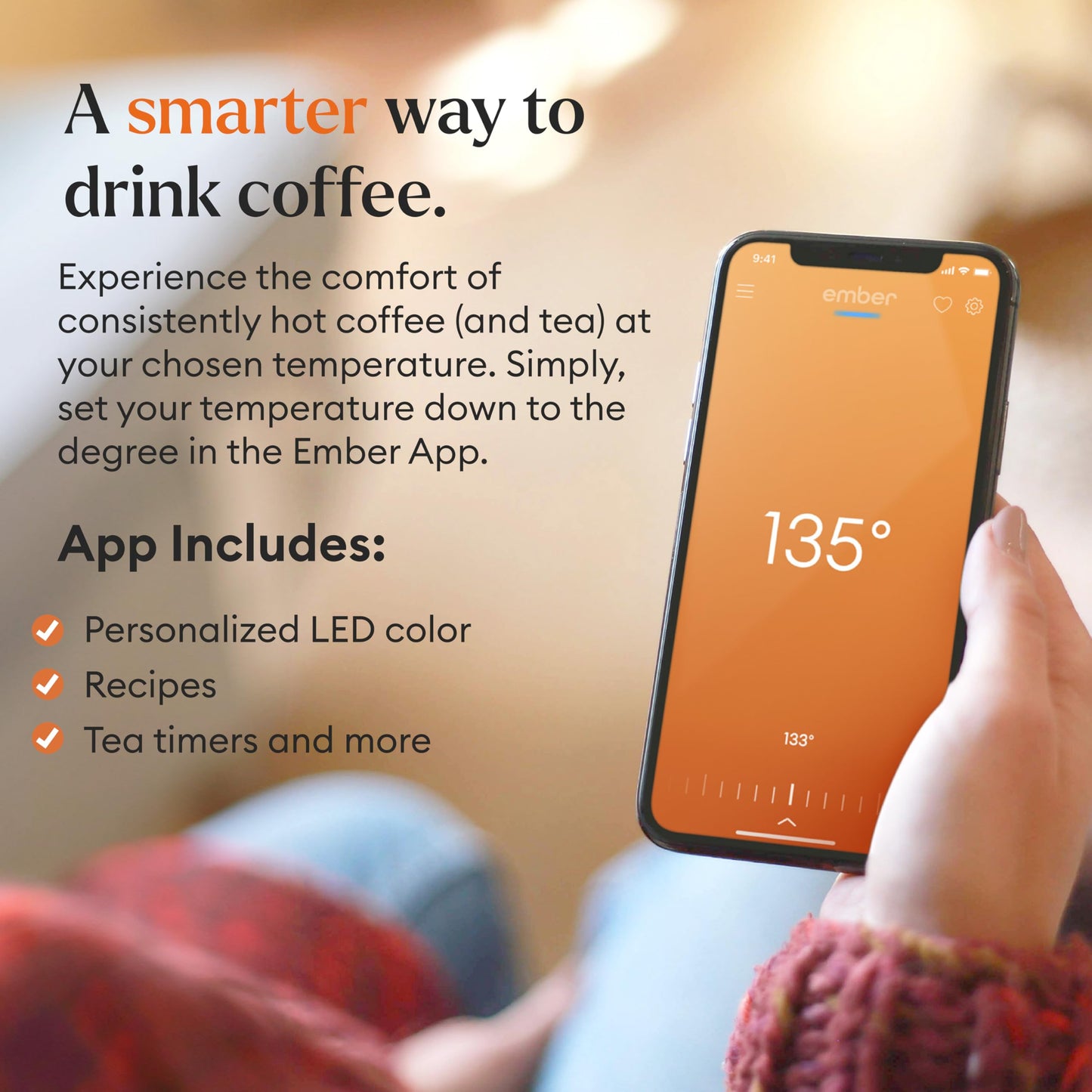 Ember Temperature Control Smart Mug 2, 14 Oz, App-Controlled Heated Coffee Mug with 80 Min Battery Life and Improved Design, White