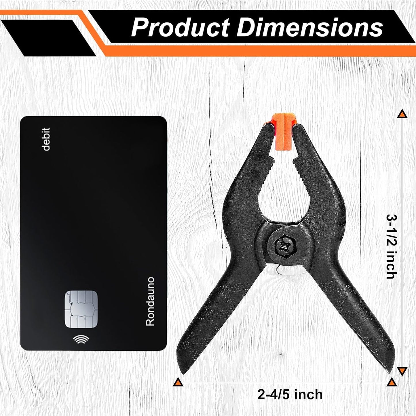 Rondauno Spring Clamps 12 Pack, 3.5 inch Spring Clips for Crafts & Professional Backdrop Clips, Heavy Duty Plastic Clamps for Woodworking