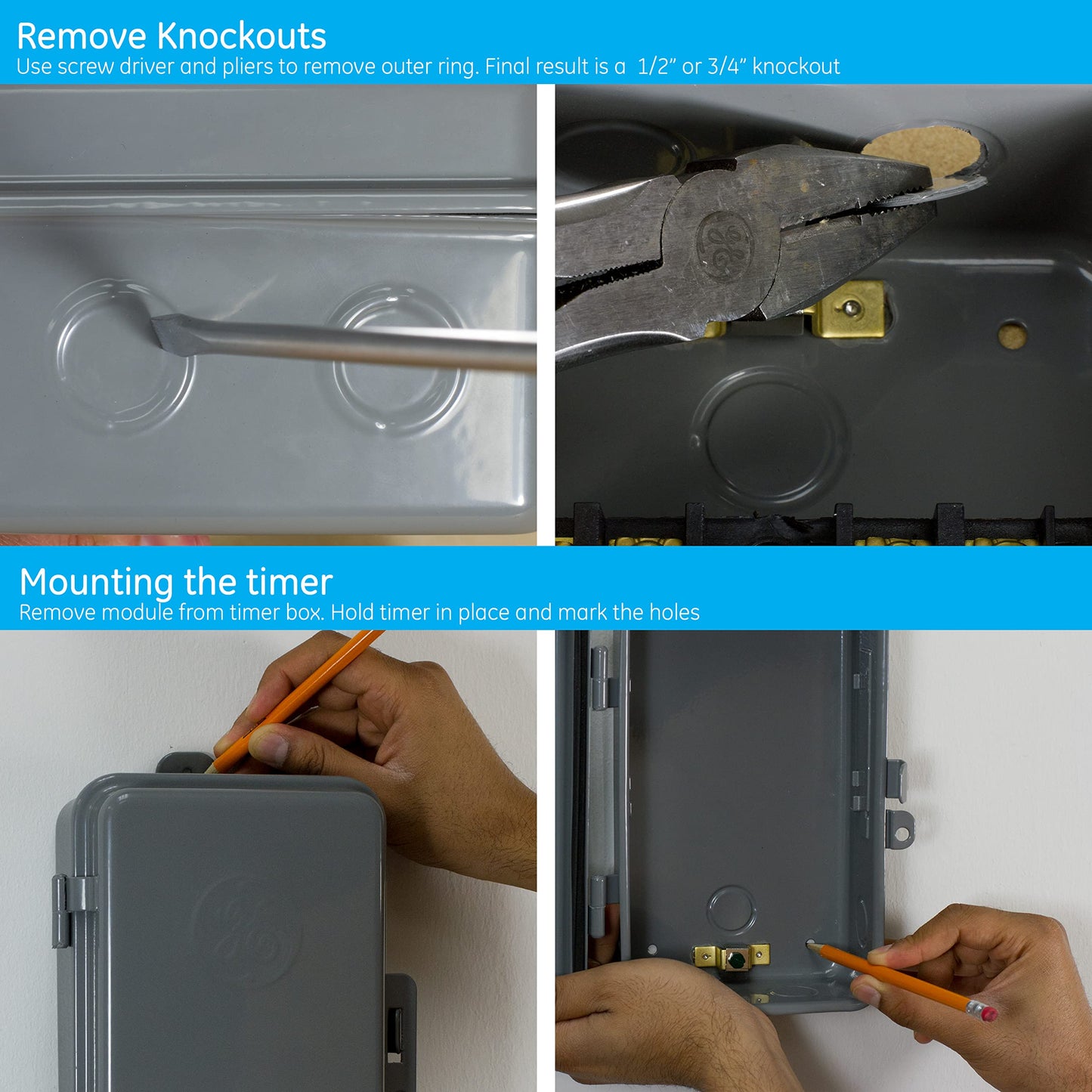 GE 7-Day Digital Pool Timer, 2HP 40A Load Capacity Pump Switch, Outdoor NEMA 3R-Rated Box, Universal Voltage Replacement, Water Heater Control, Tamper Resistant Metal, 46537