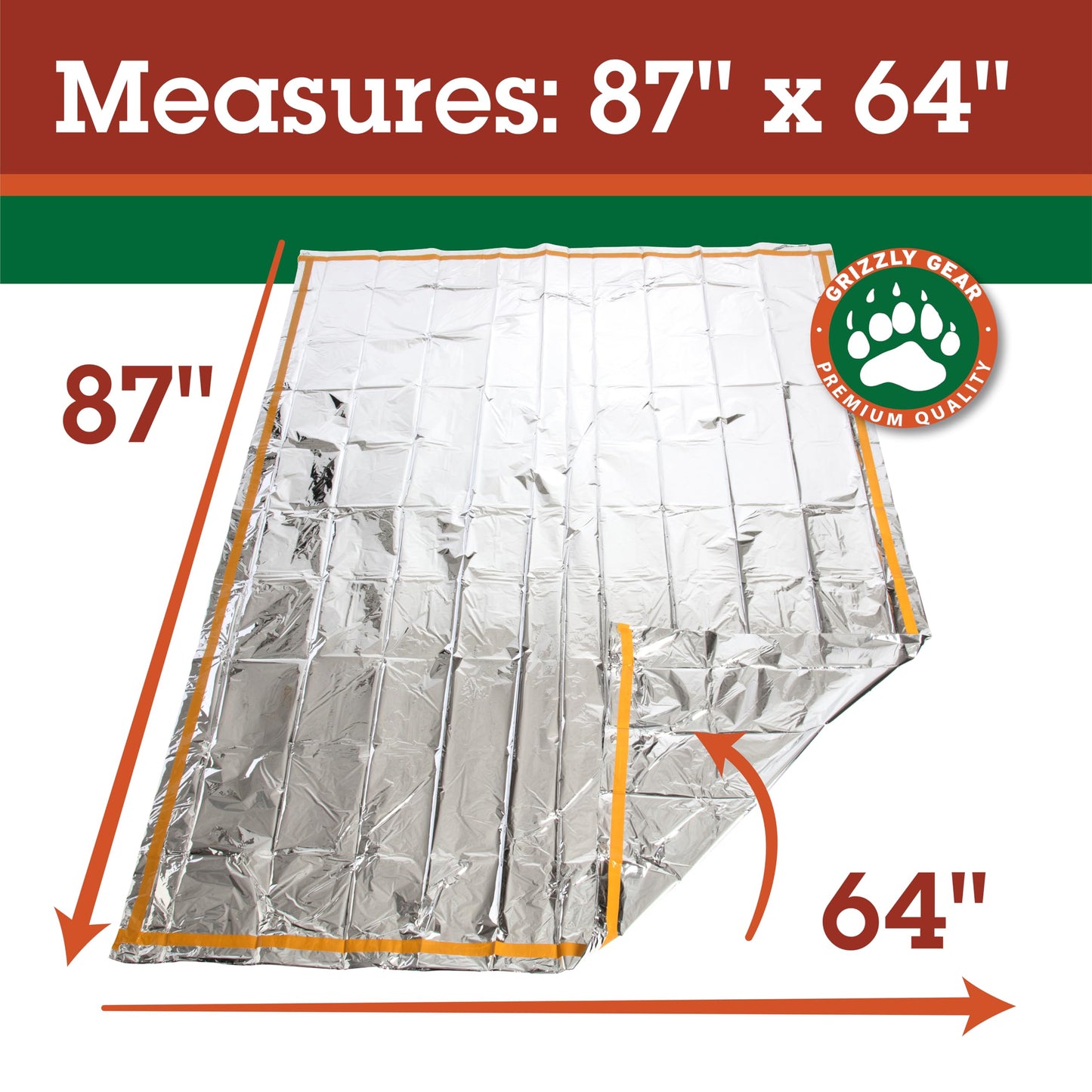 Emergency Thermal Mylar 2 Person Sleeping Bags- 1 Pack -Ultra Compact for Camping, Survival, Disaster Bivouac Shelter- Pocket Sized, 7.25ft x 5.25ft - Retains 90% of Body Heat and Repels Wind & Water