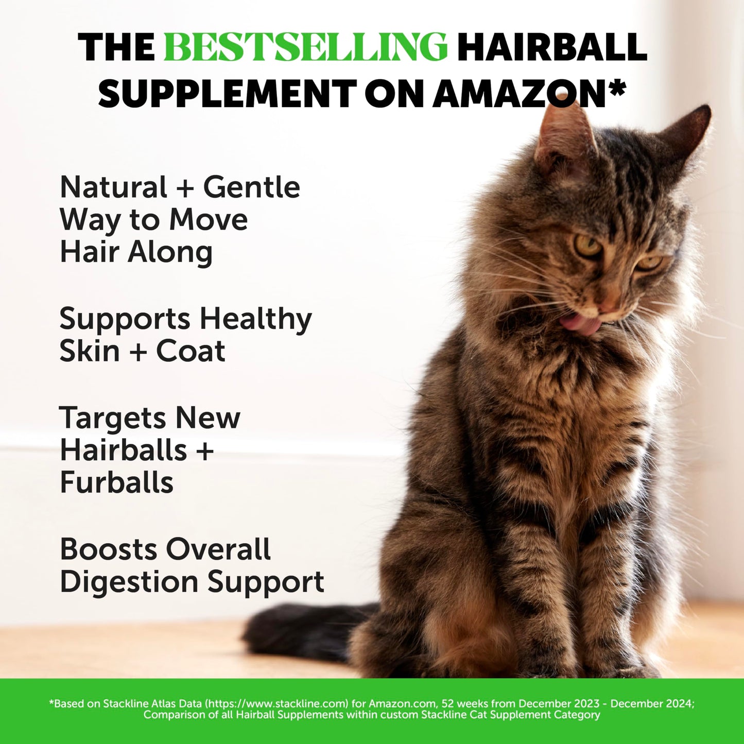 Cat Hairball Support Crunchy & Creamy Chews, Hairball Remedy Cat Treats, Furball Treatment, Supports Skin & Coat, Digestion, Vitamins & Hairball Medicine, Chicken (90-Day Supply)