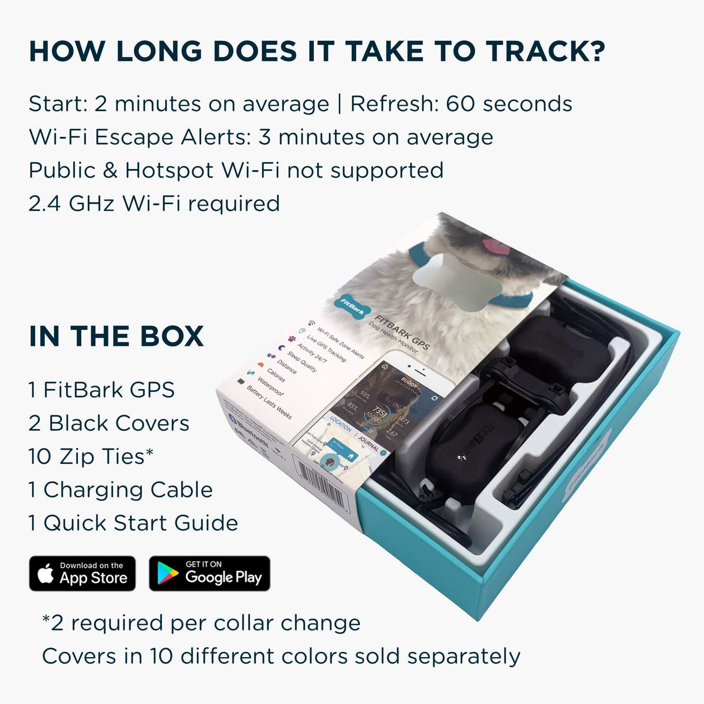 FitBark GPS Dog Tracker 1st Gen (2019) Previous Generation Black