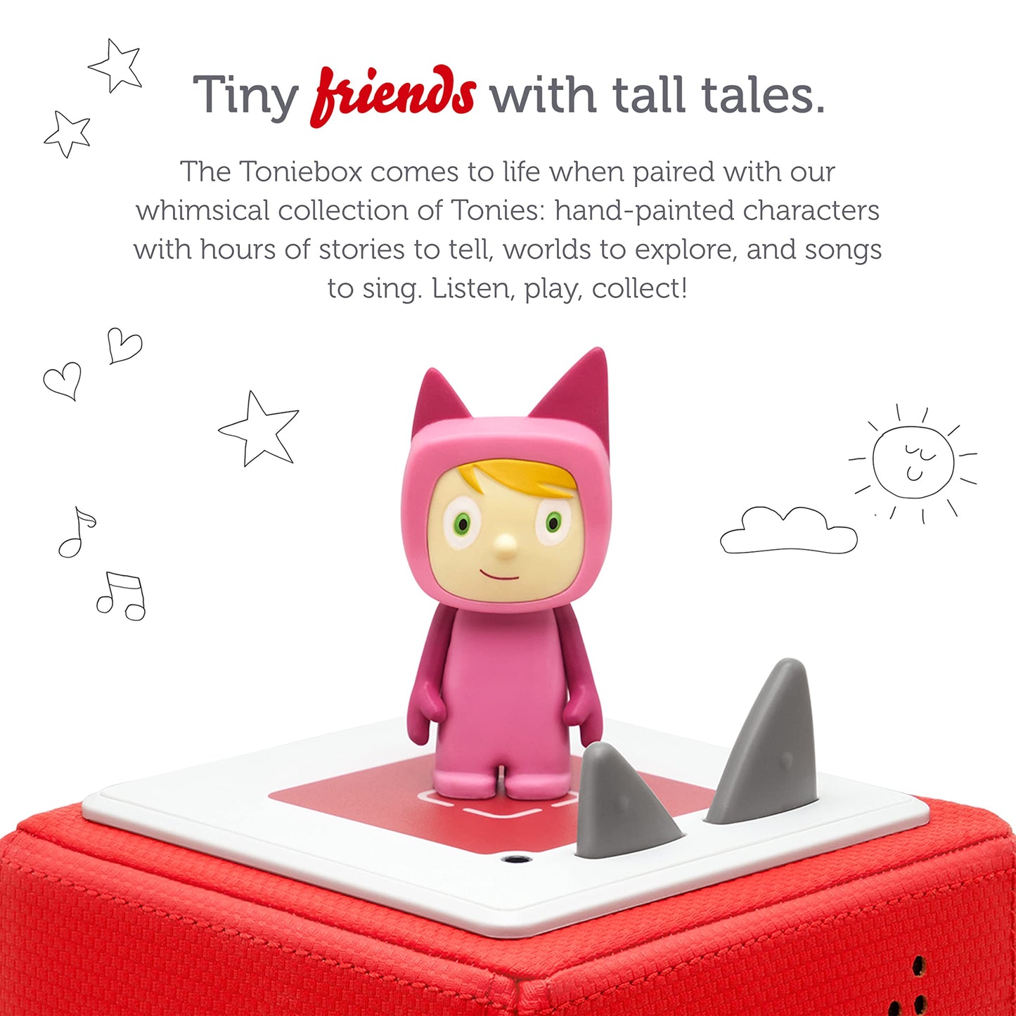 Tonies Creative Audio Character - Record and Upload up to 90 Minutes of Your Own Stories and Songs - Pink/Light