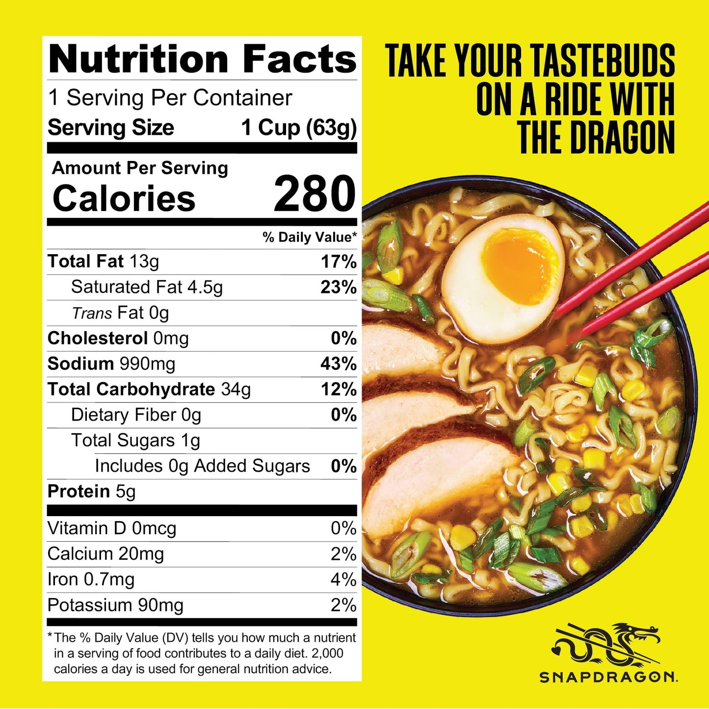 Snapdragon Miso Ramen Cup Noodles - 6 Pack Instant Ramen Bowl with Authentic Wheat Noodles, Soup Sauce Base, Vege Pack and Flavoring Chili Oil. Microwave or Hot Water, Easy Meal Prep