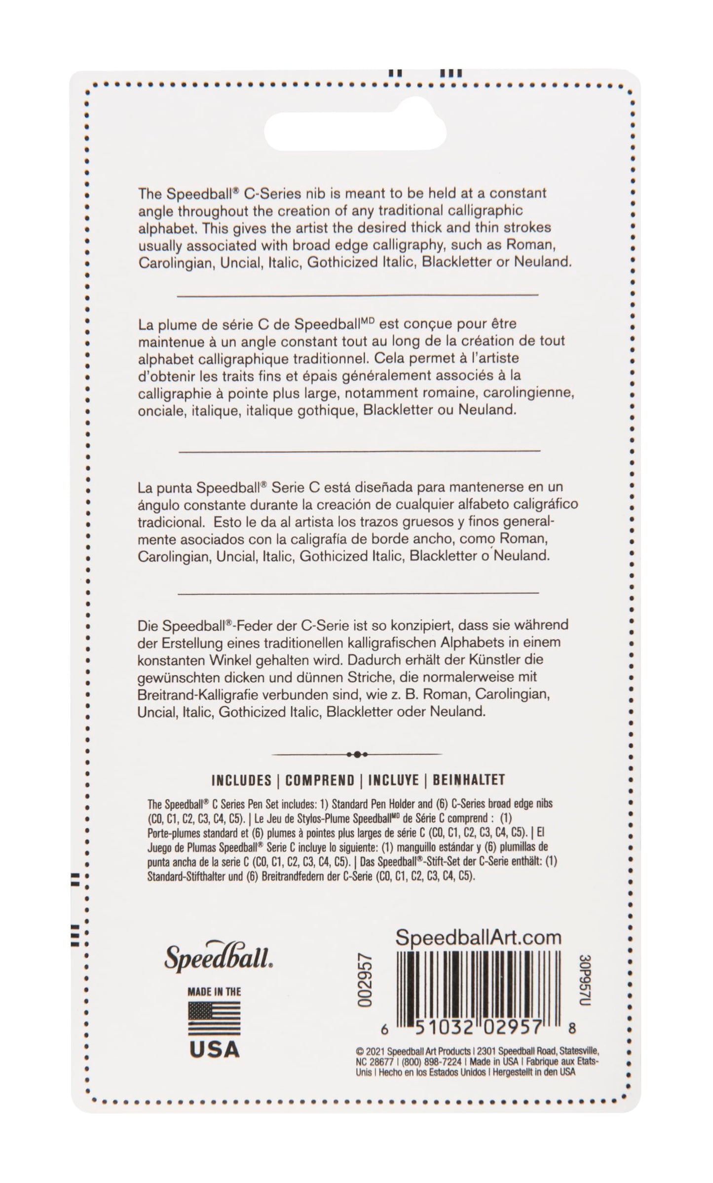 Speedball C-Series Lettering Pen Set - 1 Penholder w/ 6 Nibs