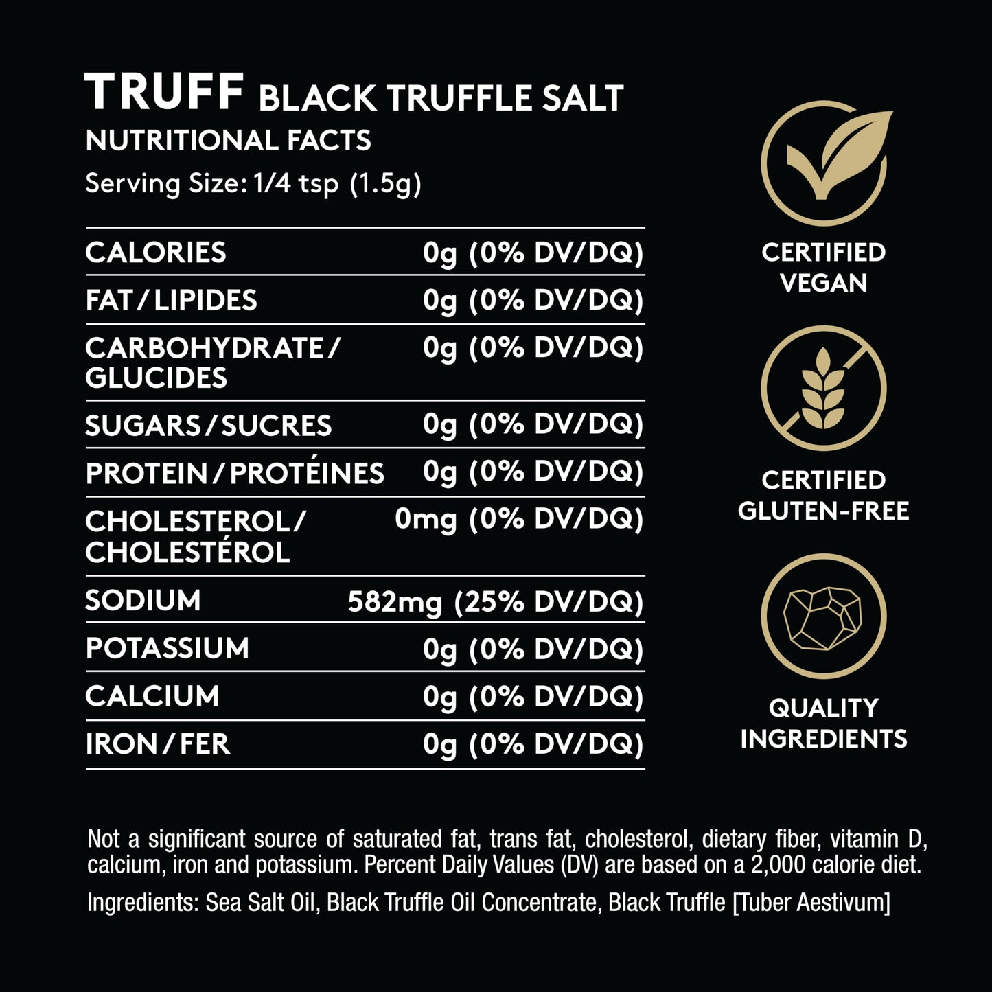 TRUFF Black Truffle Salt, Fine and Coarse Sea Salt, Dried Black Summer Truffles, Specialty Seasoning for A Truly Aromatic Flavor Experience, For the Finest Steaks or Unique Everyday Popcorn (5.3 oz)
