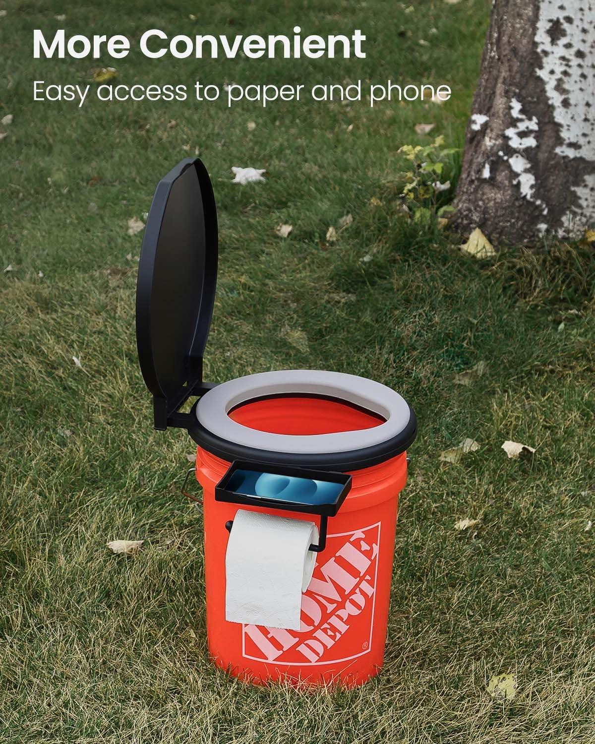 TRIPTIPS Portable Toilet with Soft Cushion, 5 Gallon Rotatable Lid, Adults and Kids Camping Toilet Seat for 5 Gal Bucket