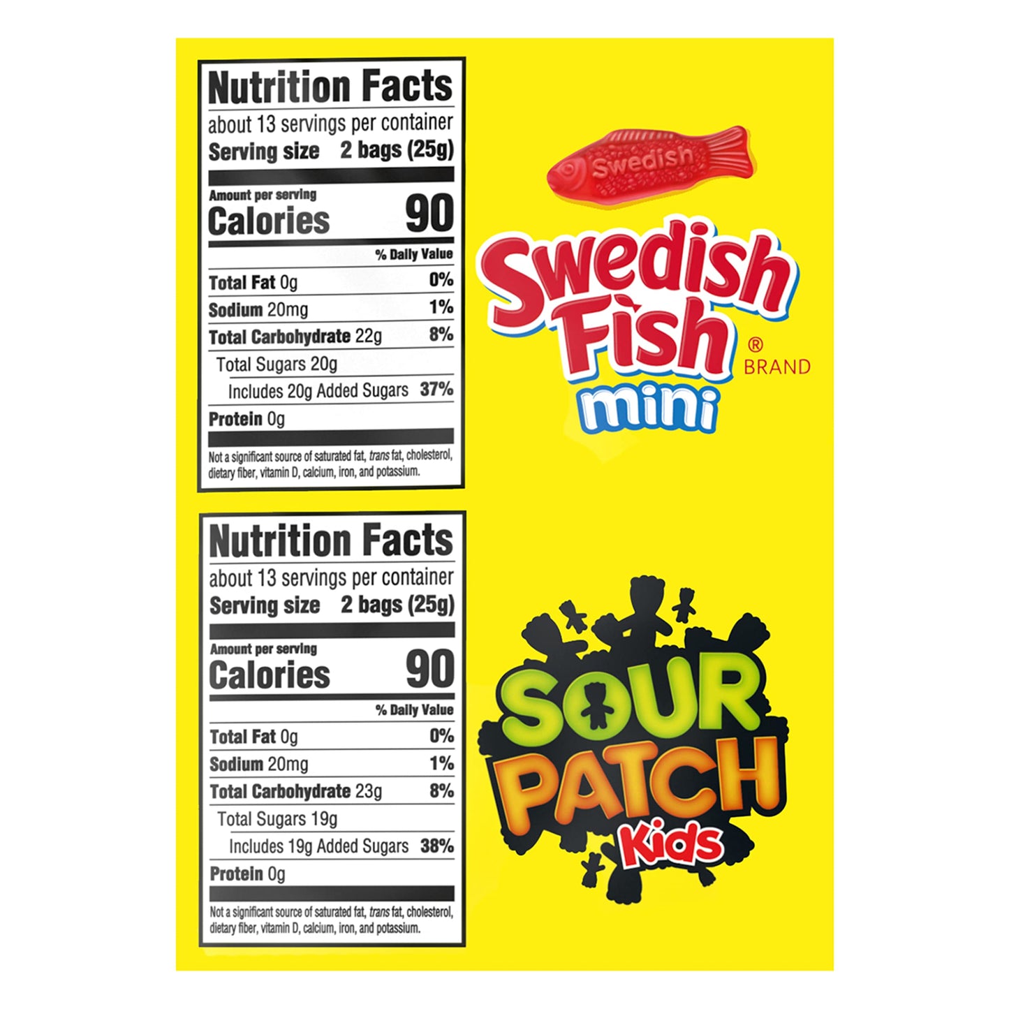 SOUR PATCH KIDS and SWEDISH FISH Mini Soft & Chewy Easter Candy Variety Pack, Bulk Candy, 50 Snack Packs