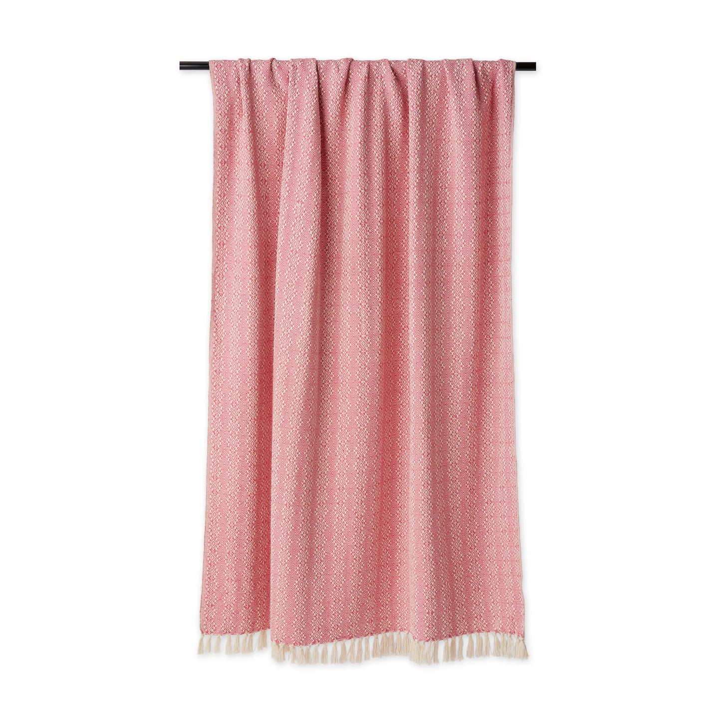 DII Diamond Stitch Woven Throw, Organic Modern, 50 x 60, Rose