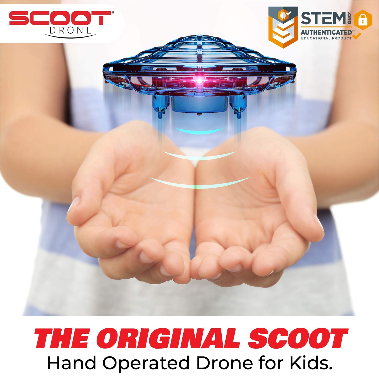 Force1 Scoot Hand Operated Drone for Kids or Adults - Hands Free Motion Sensor Mini Drones, Easy LED Indoor Rechargeable UFO Toy Flying Orb Ball Drone Toys for Boys and Girls (Blue)
