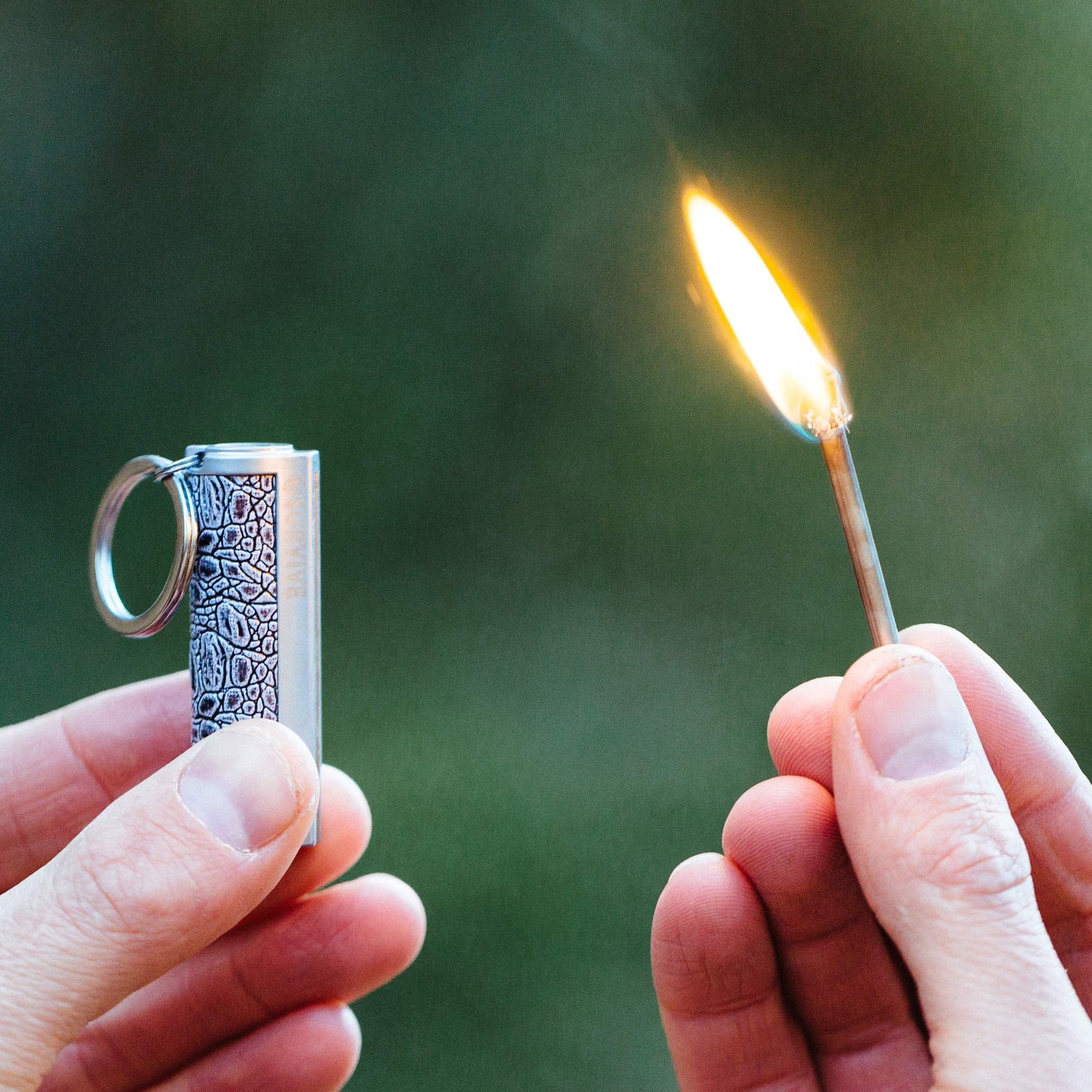 SURVIVE Permanent Match Metal, 2 Pack, Reusable Survival Fire Starter Striker Lighter, Emergency Waterproof Keychain Strike Anywhere Stick Kit